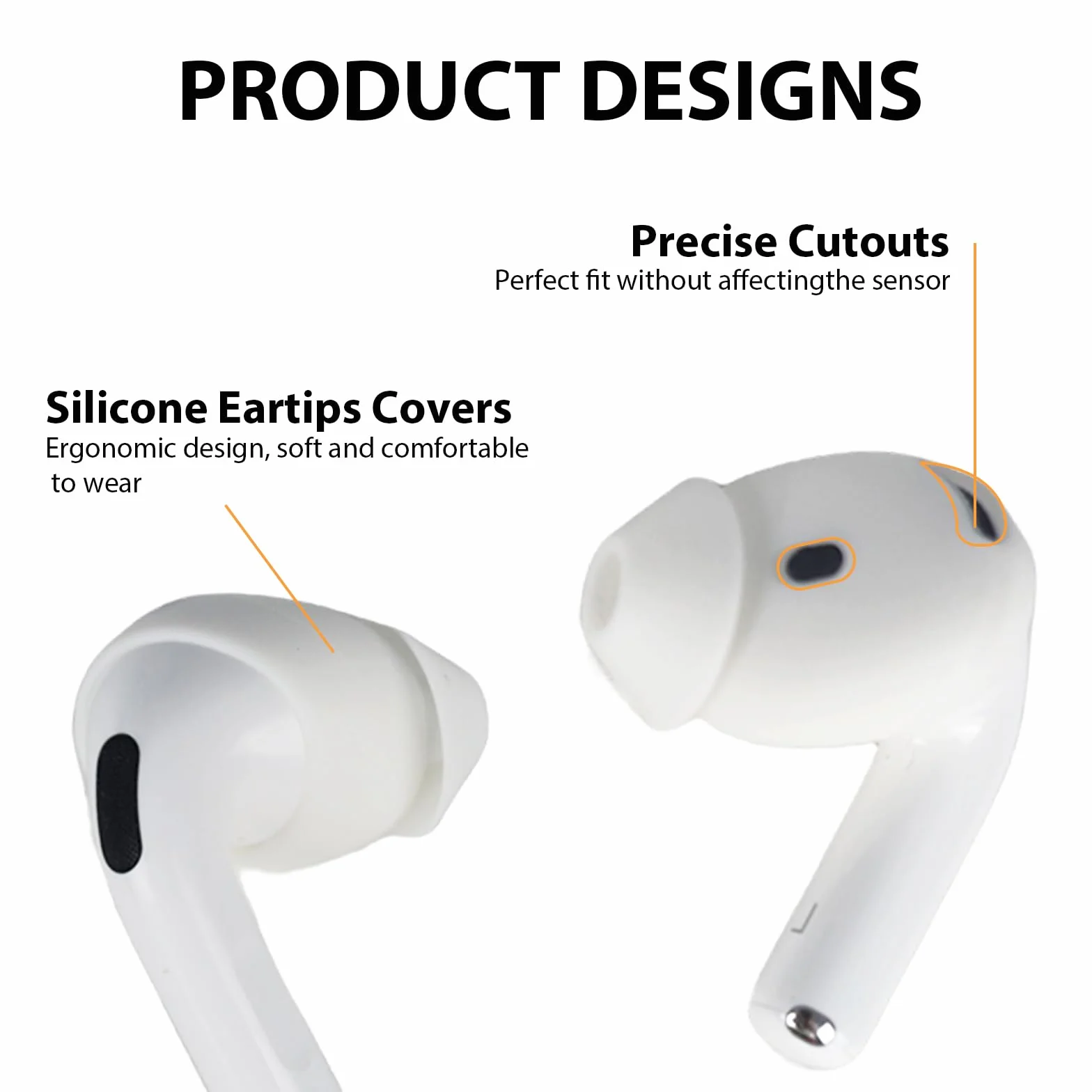 Adhiper 3 pary zamiennych silikonowych zatyczek do słuchawek AirPods 4 [nie pasują do etui ładującego], ultra cienkie, antypoślizgowe wzornictwo z torbą do przechowywania (białe)