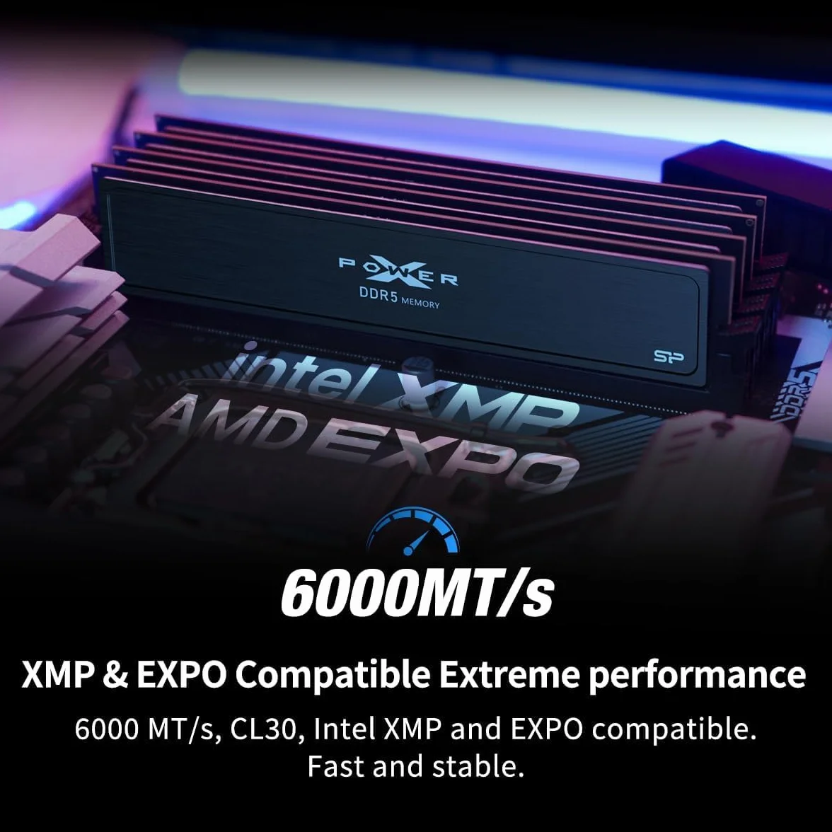 Silicon Power DDR5 32GB (2x16GB) Value Gaming 6000MT/s (PC5-48000) 288-pin CL36 1.35V UDIMM Desktop Memory Module RAM SP032GXLWU60FFDJ
