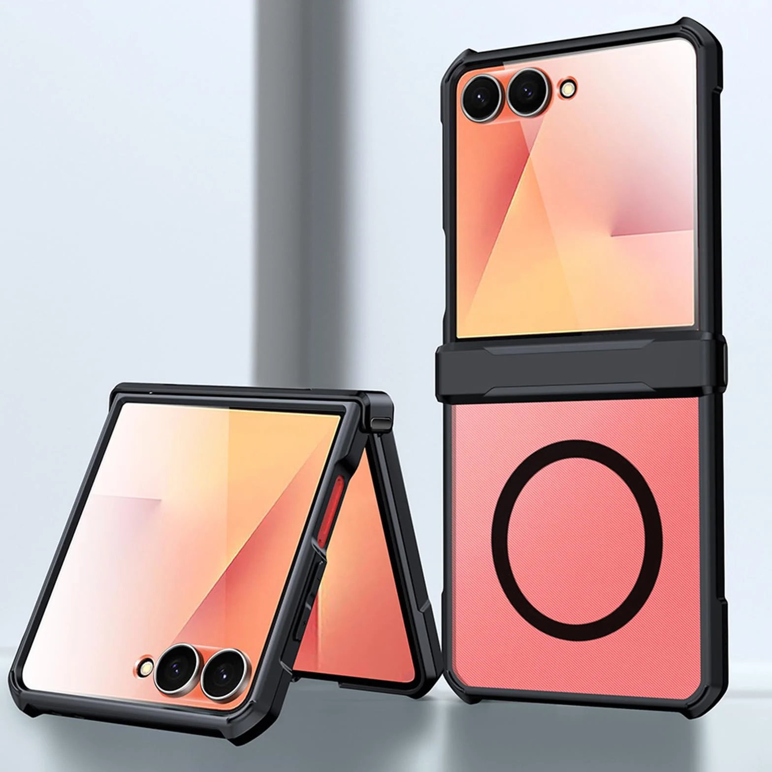 Etui antyupadkowe do Samsung Galaxy Z Flip 7, smukłe, matowe antypoślizgowe etui na telefon z zawiasami ekranu ze szkła hartowanego, czarne, Z Flip 7