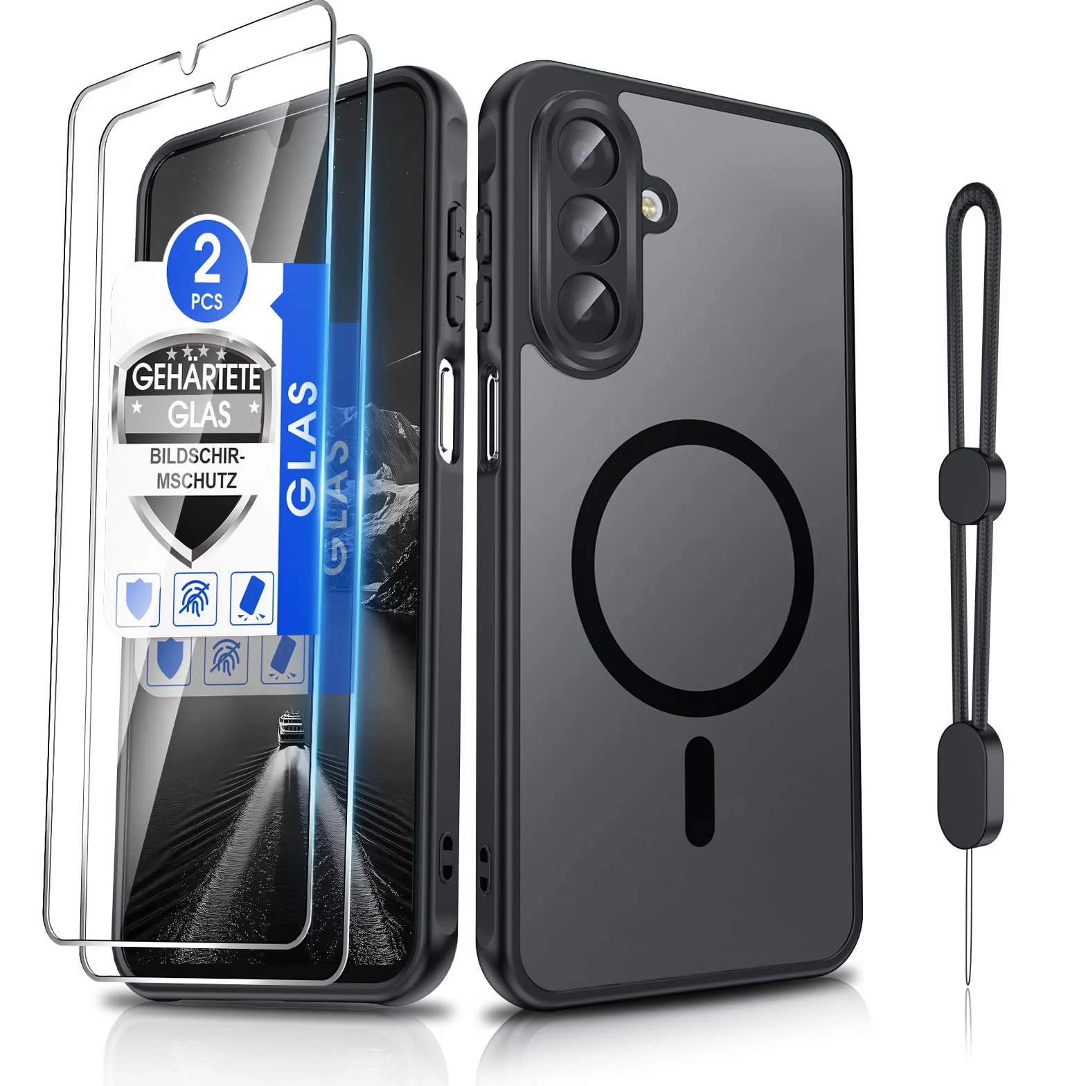 Dizn Etui magnetyczne Samsung Galaxy A17 4G/A17 5G z folią hartowanego szkła MagSafe czarny