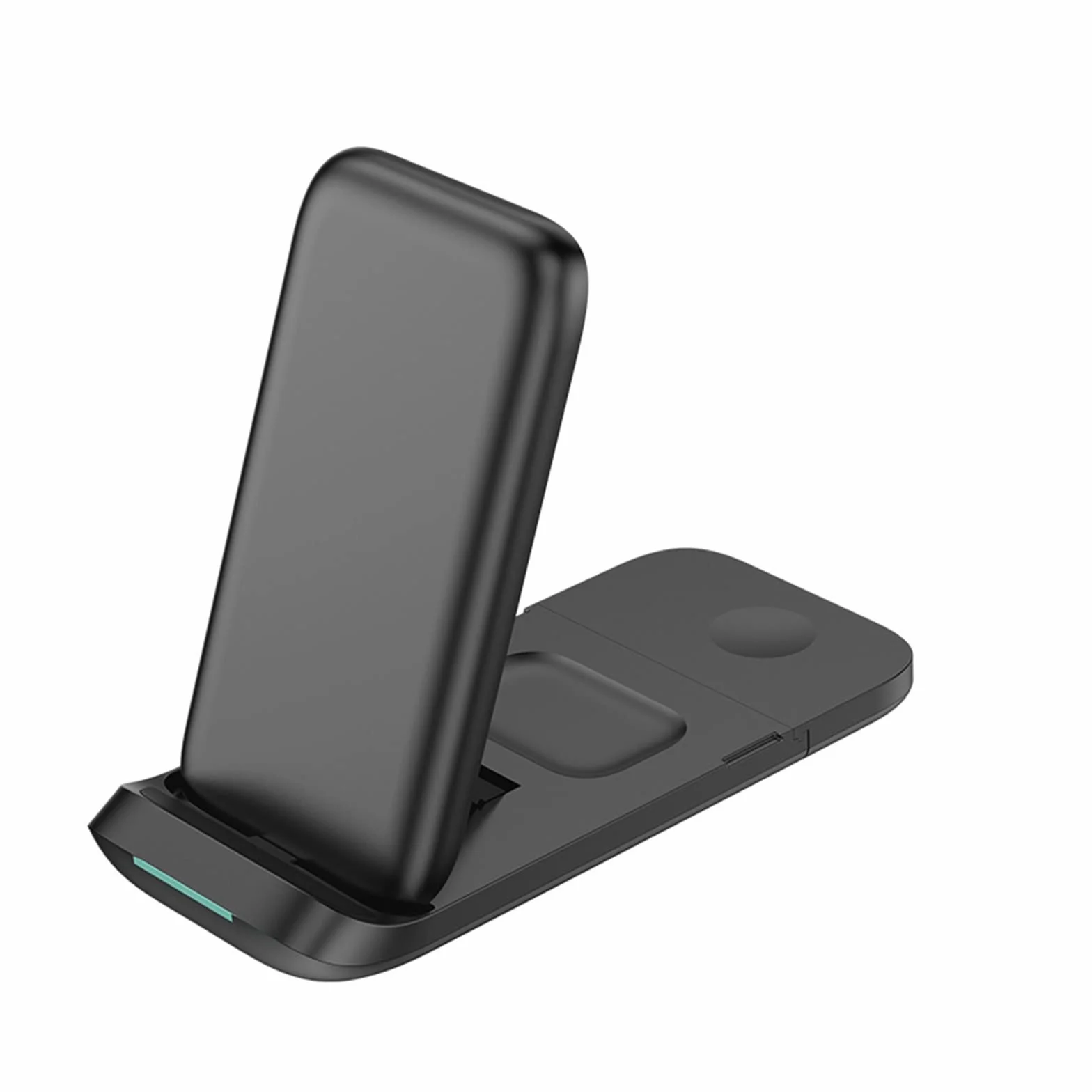Ładowarka bezprzewodowa 30 W 3 w 1 Podstawka do ładowania indukcyjnego Podkładka stacji szybkiego telefonu Zegarek,Uniwersalna kompatybilność(Black with plug)