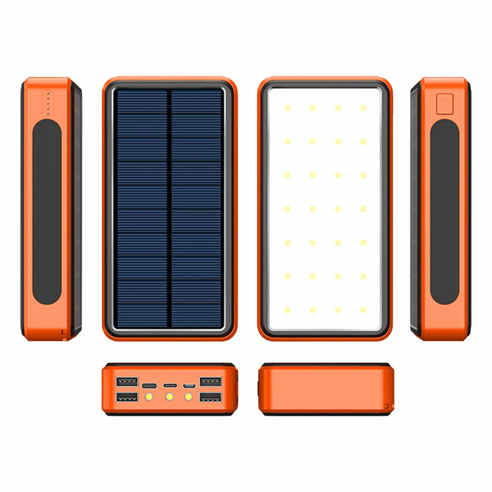 powerbank solarny o dużej pojemności, ładowarka solarna, niezawodna konstrukcja, zintegrowane światło kempingowe, 16,3 cm, dla mężczyzn, kobiet, studentów i do użytku na zewnątrz