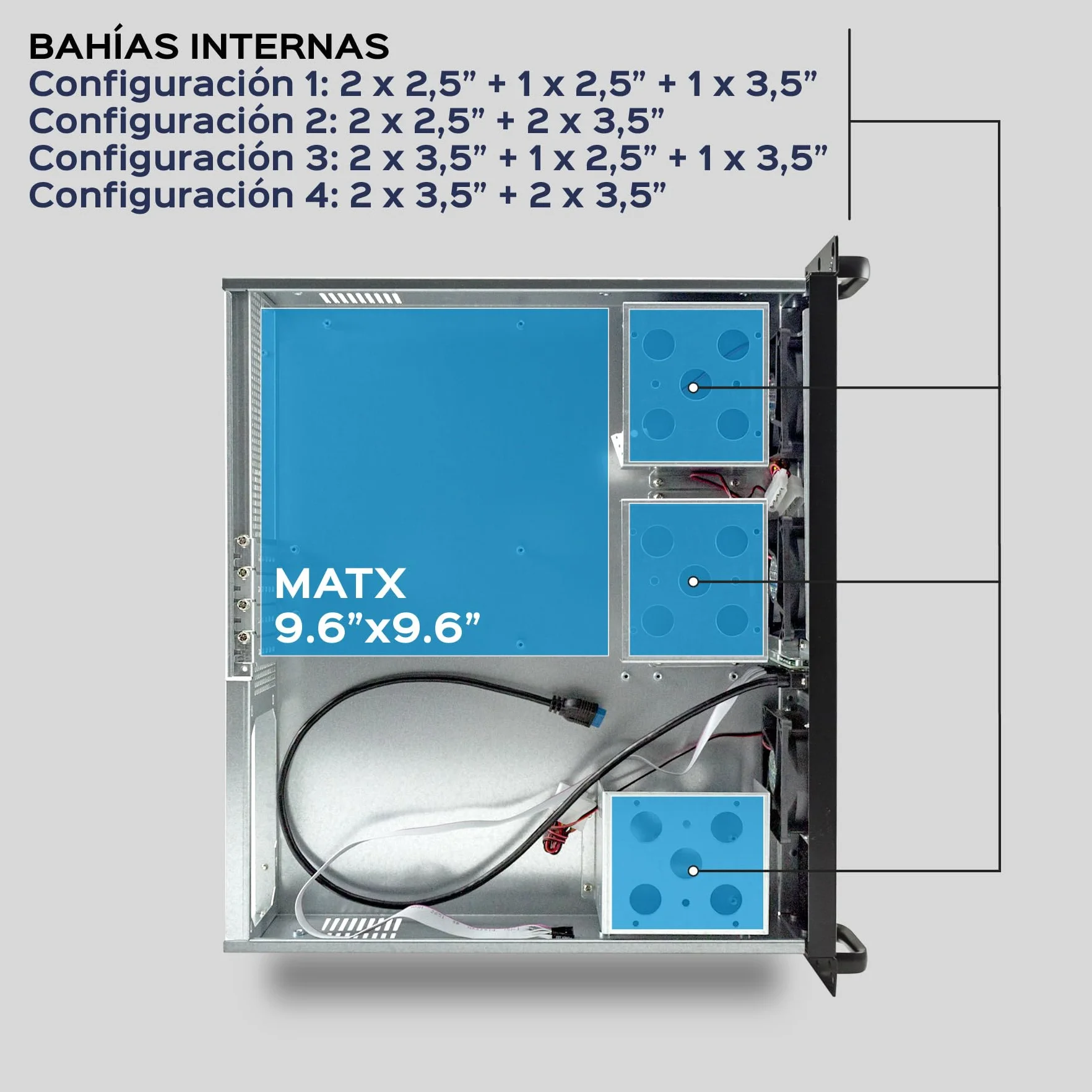 Unykach Obudowa Rack 2129 19" 2U - Silver/Black 1*USB 3.0 + 1*USB 2.0