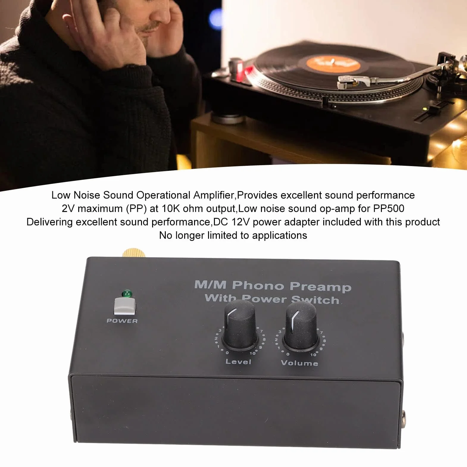PP500P przedwzmacniacz gramofonowy, elektroniczny wzmacniacz audio stereo fonografu, wyjście wejściowe, przedwzmacniacz do gramofonu