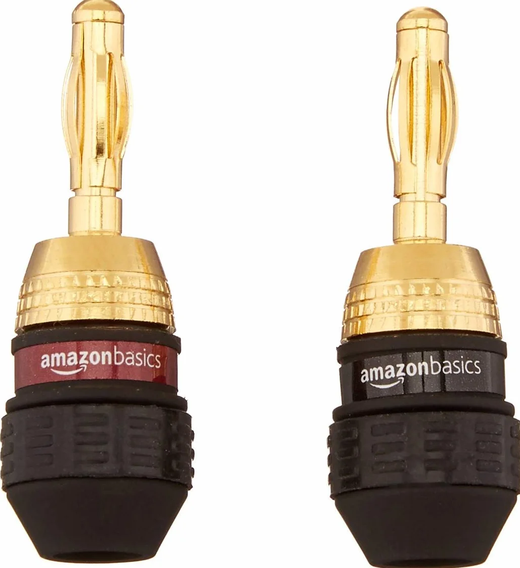 Amazon Basics wtyki bananowe 6 par złote głośnik