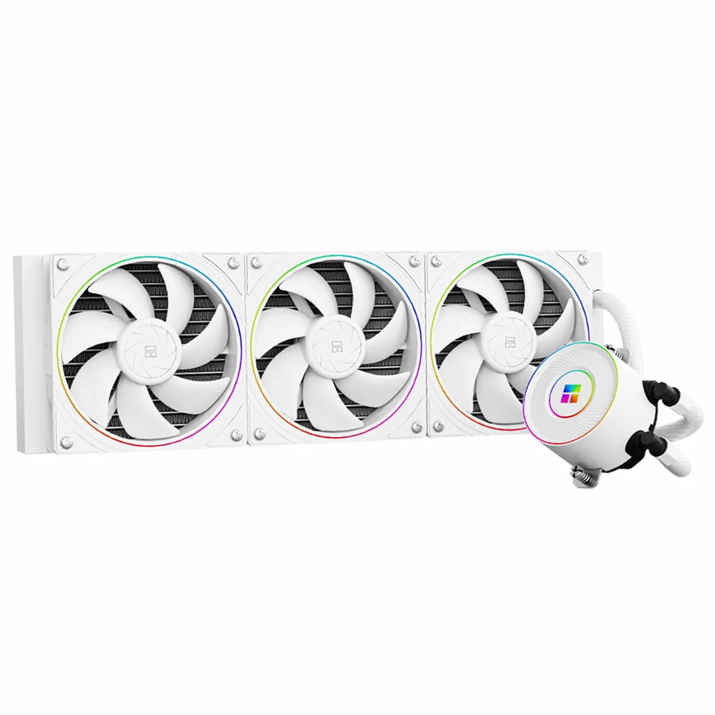 TR Aqua Elite 360 V5 ARGB White płynna chłodnica procesora - 360 mm AIO, 3 wentylatory PWM - efekt oświetlenia ARGB z cienkim pierścieniem, do AM4/AM5, Intel LGA1851/1700/115x, biała chłodnica wodna