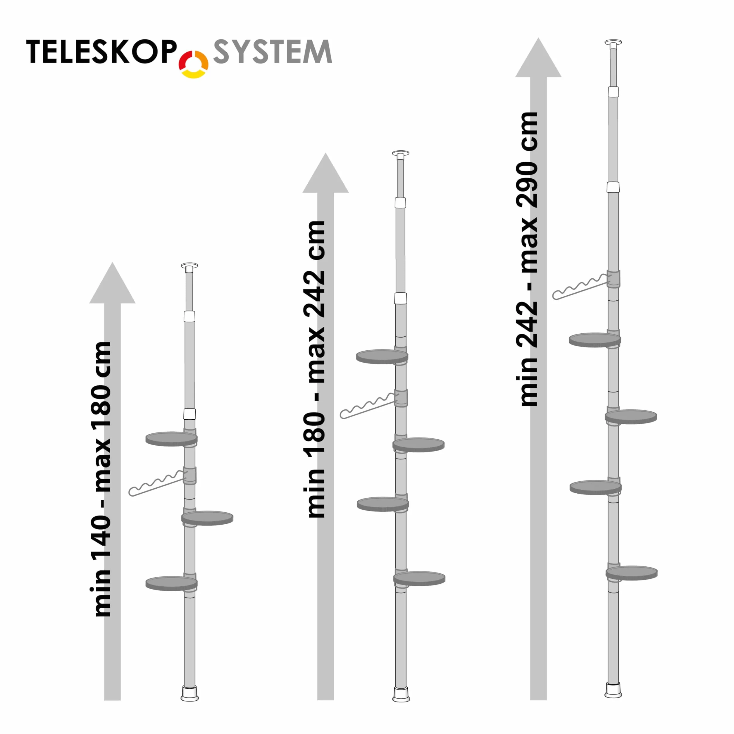 Bremermann Teleskopowy stojak na kwiaty 4 półki regulowana wysokość 140-290 cm biały