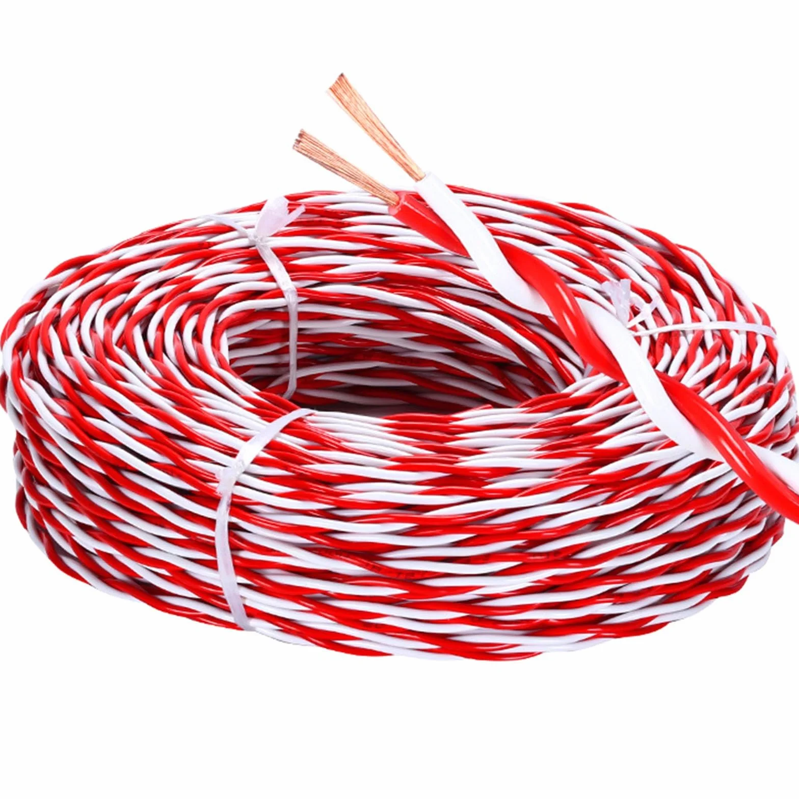 Ekranowany kabel alarmowy, 2-żyłowy kabel zasilający RVS z czystej miedzi, skrętka 0,5-2,5 mm², 60-320 stóp(100ft,2C-0.5MM2)