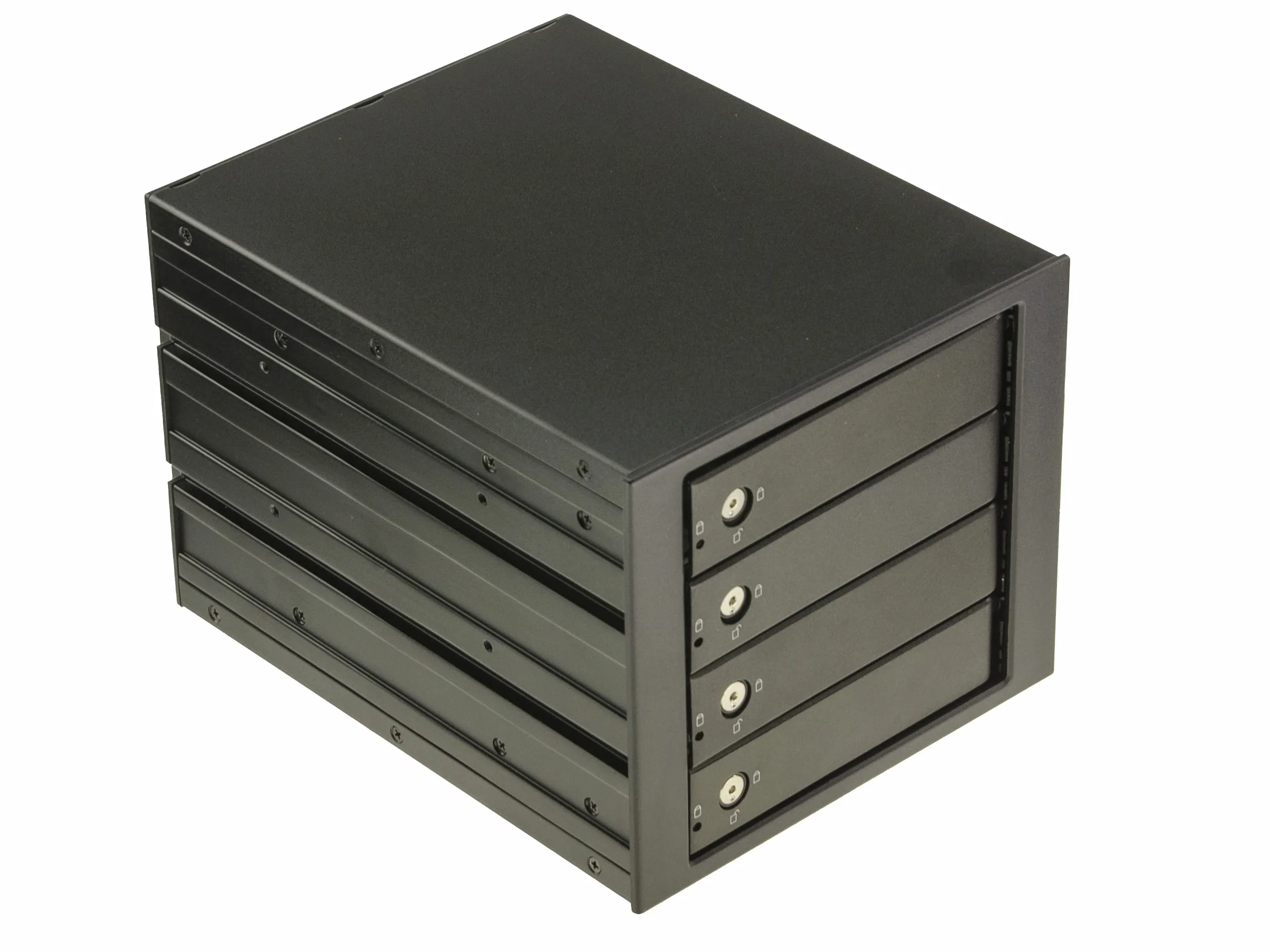 KALEA-INFORMATIQUE Obudowa Bay 5.25 na 4 dyski SATA. Szuflada Caddie Hot Plug do komputera lub serwera. Konstrukcja całkowicie aluminiowa.