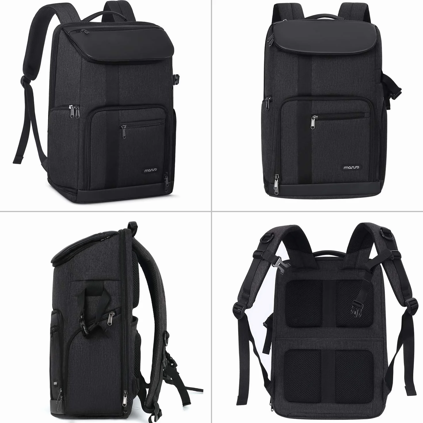 MOSISO Plecak na aparat 43.9 cm, DSLR/SLR/Mirrorless Case Duża męska / damska torba na aparat fotograficzny z kieszenią na laptopa i uchwytem na statyw i osłoną przeciwdeszczową kompatybilna z