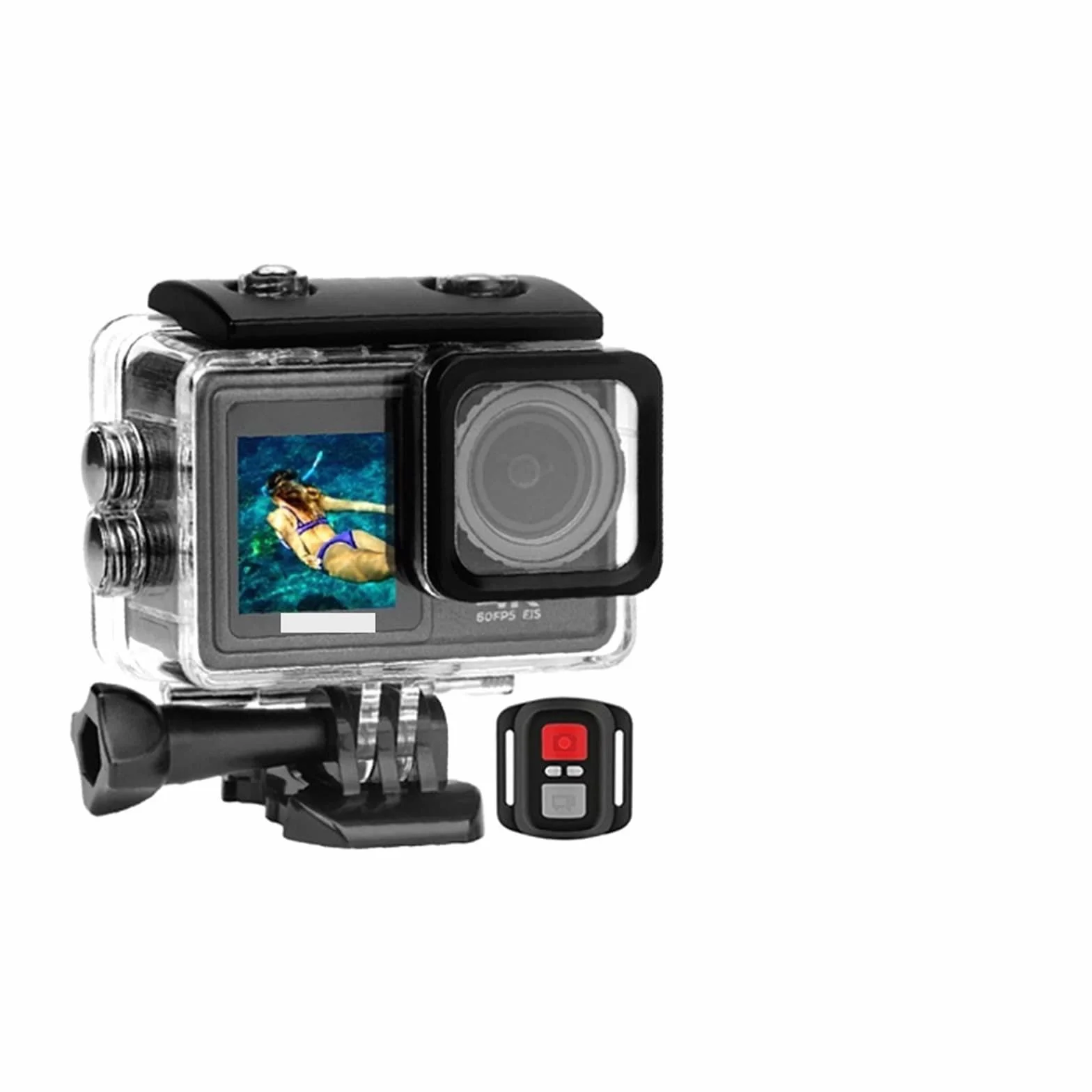 Kamera akcji, Kamera akcji S81ER 4K 60FPS EIS wideo z opcjonalnym filtrem obiektywu 24MP Zoom 1080P kamera internetowa Vlog kamera sportowa z pilotem Płynna stabilizacja(4,4K Camera Add 6 Lens)