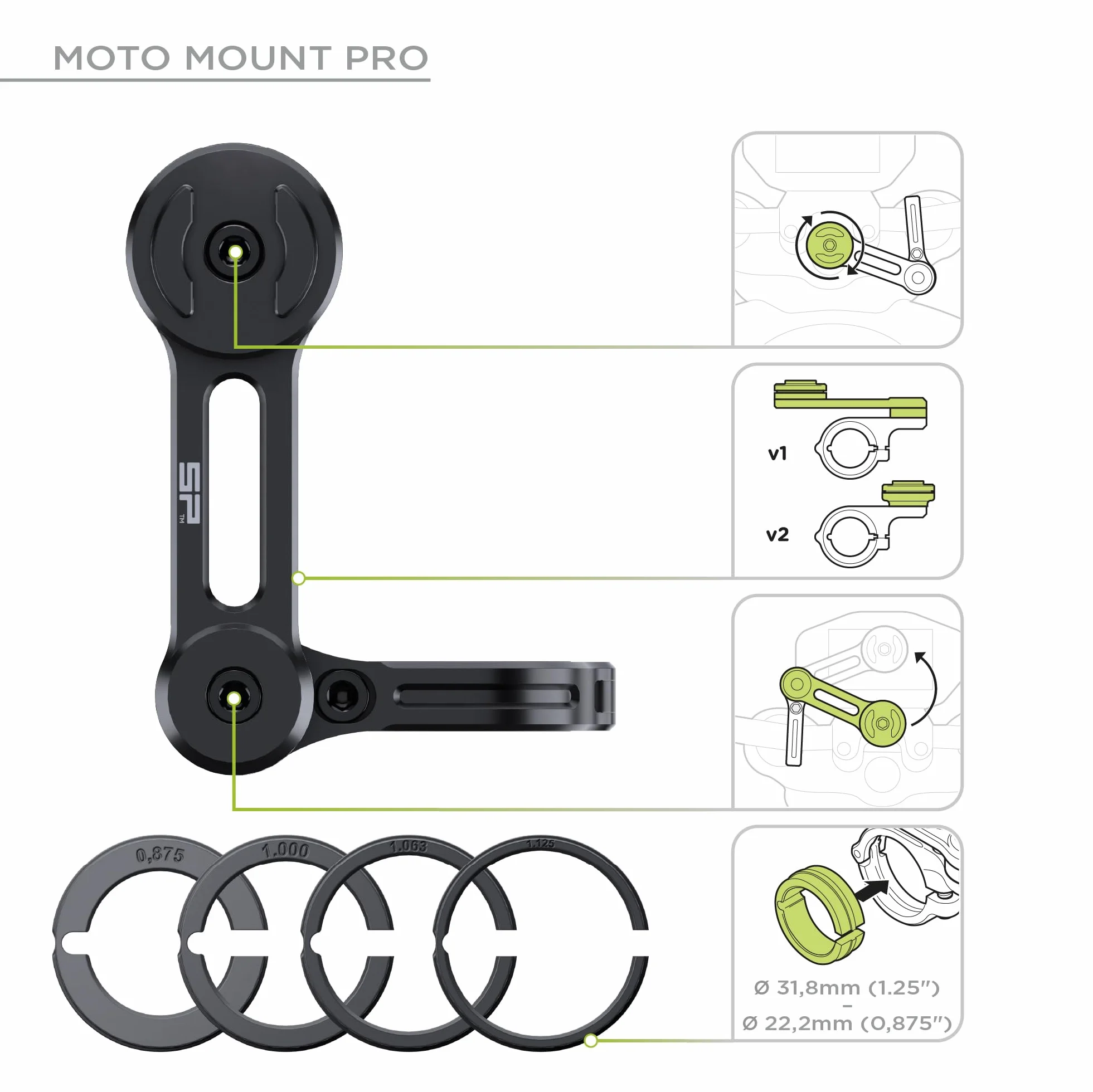 SP CONNECT Moto Bundle II AVM Xtreme | SPC+ | uchwyt kompatybilny z Samsung S26 Ultra | uchwyt na telefon komórkowy do motocykla | uchwyt na telefon komórkowy | akcesoria tłumiące wibracje do skuterów