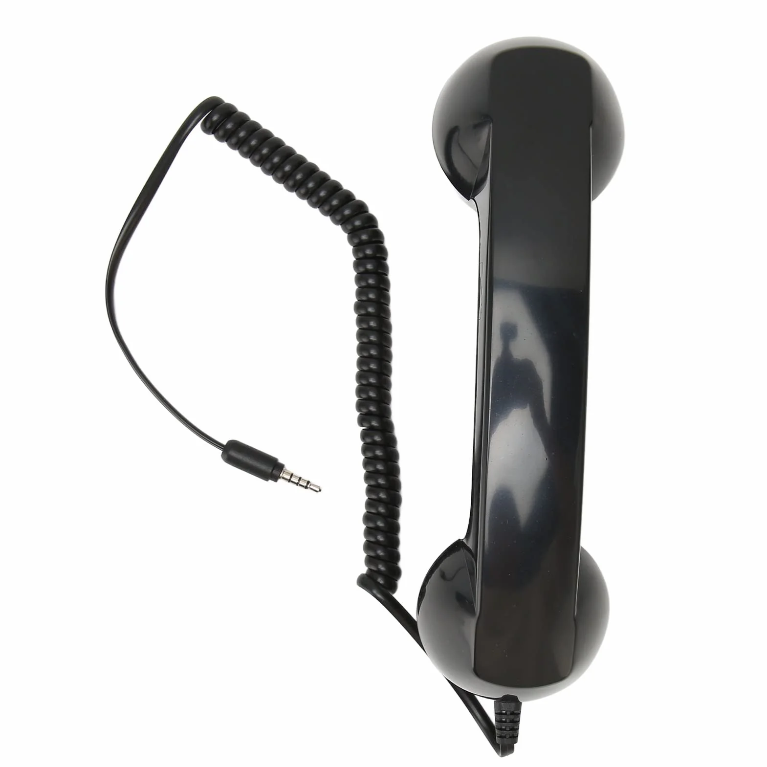 Słuchawka Telefoniczna w Stylu Retro, Ręczny Odbiornik Telefonu Komórkowego Odporny na Promieniowanie, Czysty Dźwięk z Mikrofonem do Smartfonów (Czarny)