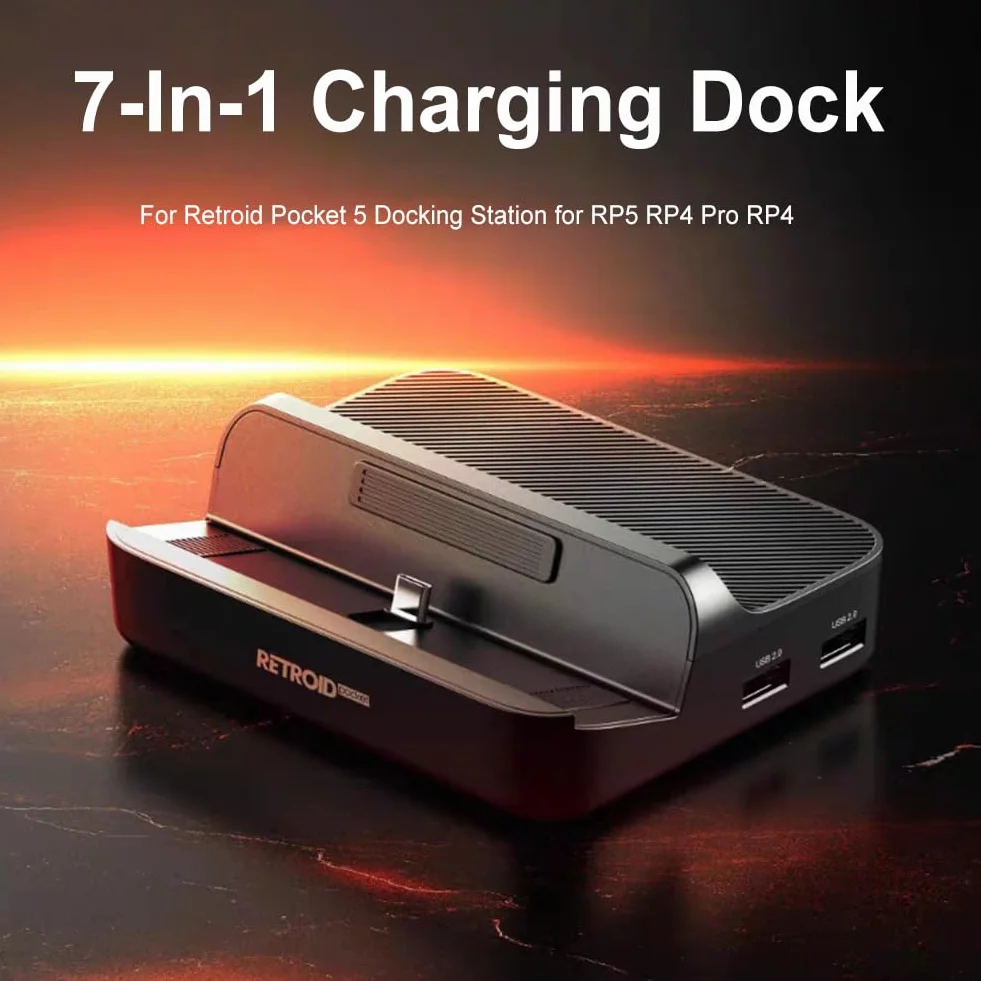 Generyczna stacja ładująca 7 w 1 do stacji ładującej Pocket 5 PD Lading HDMI kompatybilna stacja dokująca zamiennik 3 x USB 3.0 2 x USB 2.0 mini konsola do gier akcesoria do konsoli do gier RP5 RP4