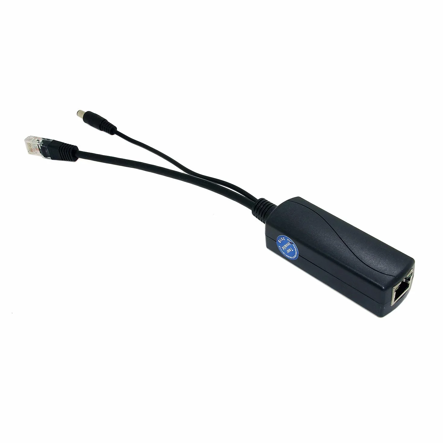 Rozdzielacz Gigabit PoE 12 V 1 A z wyjściem IEEE 802.3af Standardowy 10, 100, 1000 Mbps Power Over Ethernet rozdzielacz adapter do kamery IP CCTV monitoringu 5,5 x 2,1 mm kabel z wtyczką DC (PS5712G)
