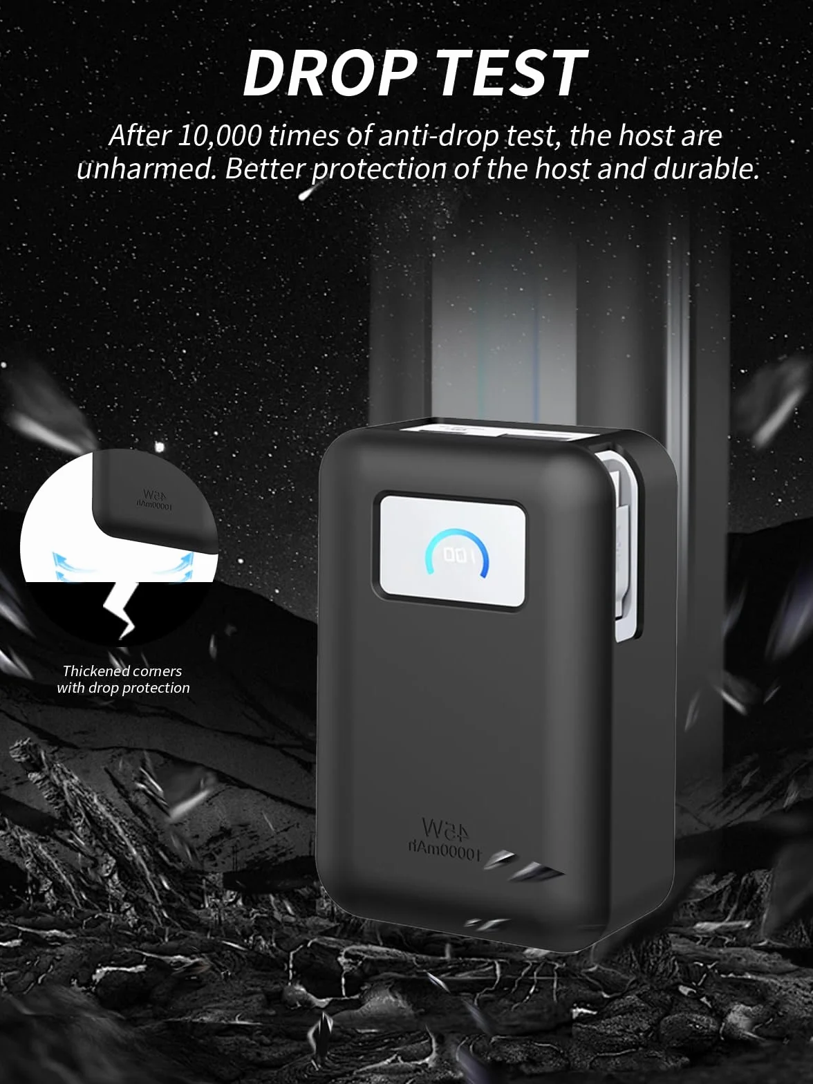 etui ochronne do Anker Nano Power Bank, 10 000 mAh, etui ochronne yystao – przyjazne etui silikonowe – nadaje się do wielokrotnego prania, odporne na zarysowania, kapanie, czarne