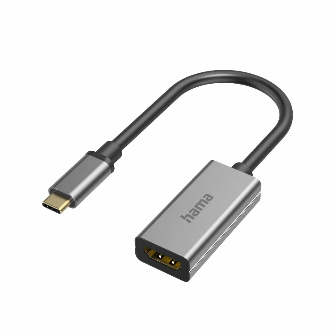 HAMA Adapter Przejściówka USB-C Wtyk - Gniazdo HDMI Ultra HD 8K 60Hz, Kinowa Jakość Obrazu w Twoim Domu