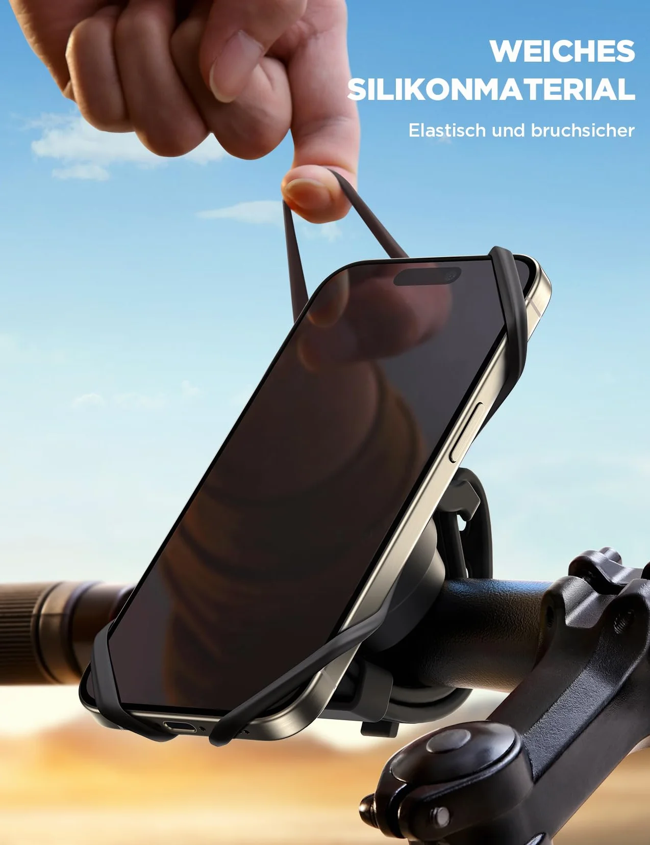 JOYROOM Uchwyt na telefon do roweru 2026 Najnowszy [Silikonowa amortyzacja uderzeń] Uchwyt na telefon do motocykla Obrotowy 360° Uchwyt na kierownicę do roweru wyścigowego, hulajnogi elektrycznej