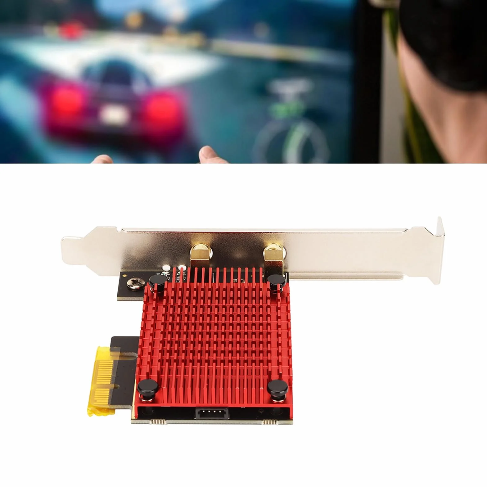 Bezprzewodowa karta PCIe, obsługa anteny 6dBi High Gain Dual Band 2.4G 5G do 3000 Mb/s, kompatybilna z interfejsem PCIe X4 X8 X16, wymienna antena zewnętrzna obsługuje system Winodows10 11 64-bitowy