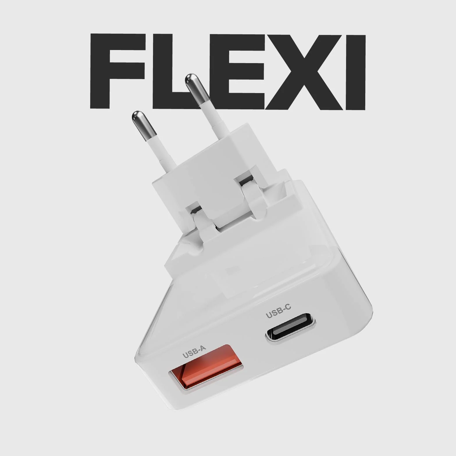 Zasilacz Flexi 20W USB-C GaN Power Delivery PD 3.0 PPS Szybkie ładowarka do iPhone Android Tablet MacBook Neo Szary