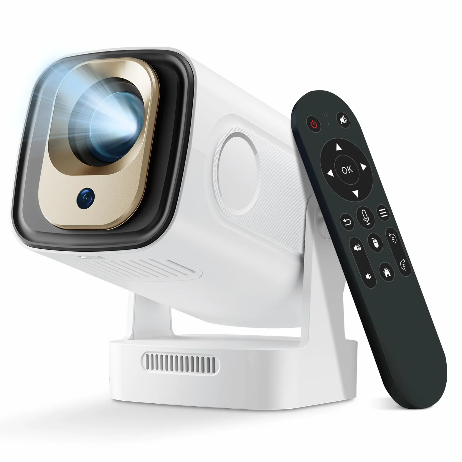 HY260PRO Mini projektor o wysokiej rozdzielczości FHD 1080P i obsługuje 4K, 5G WiFi 6 + BT 5.4 z systemem Android 11.0, przenośna konstrukcja i pilot z myszką powietrzną, zewnętrzny projektor wideo do