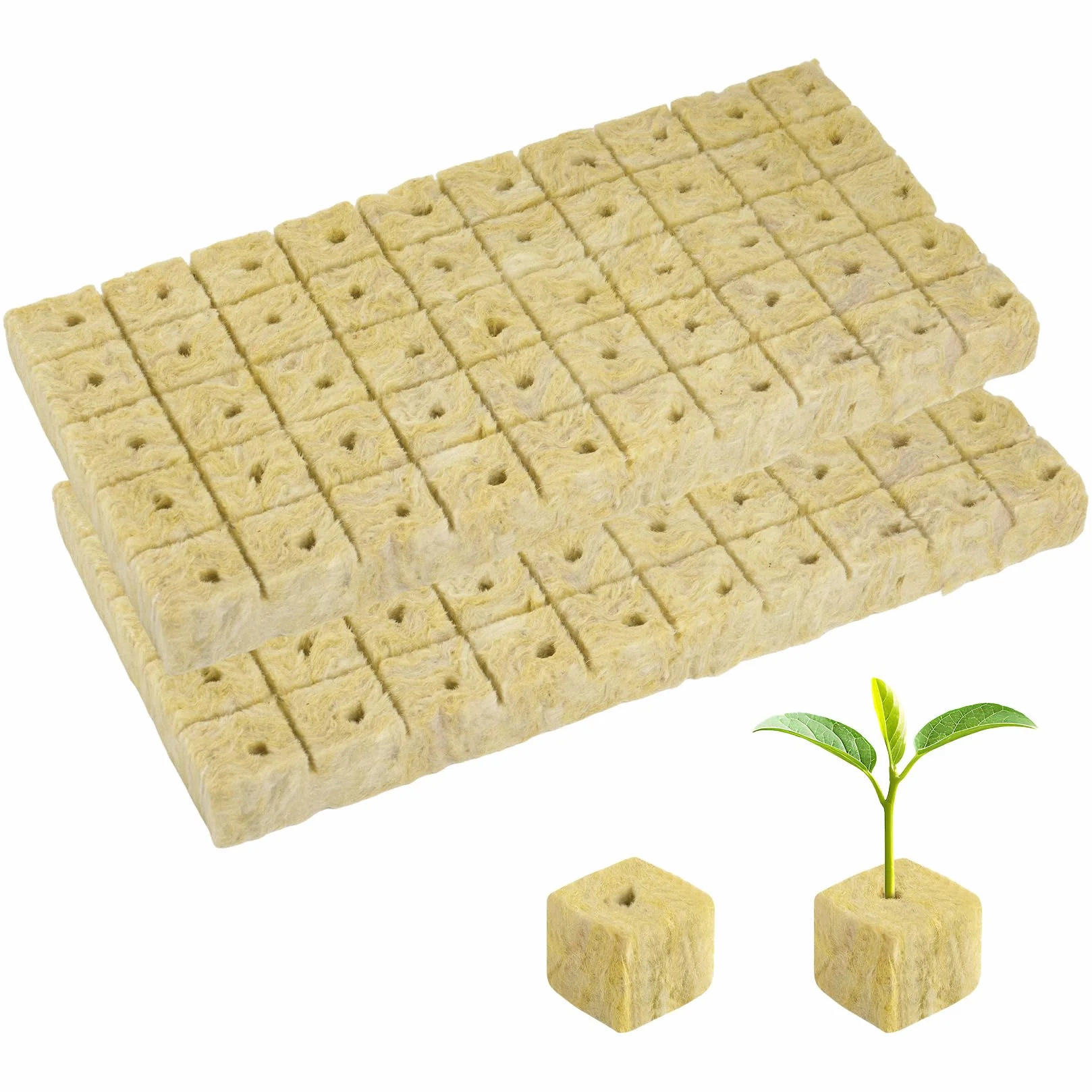Kostki wełny mineralnej 50 sztuk 2,5 x 2,5 x 2,5 cm do hydroponiki