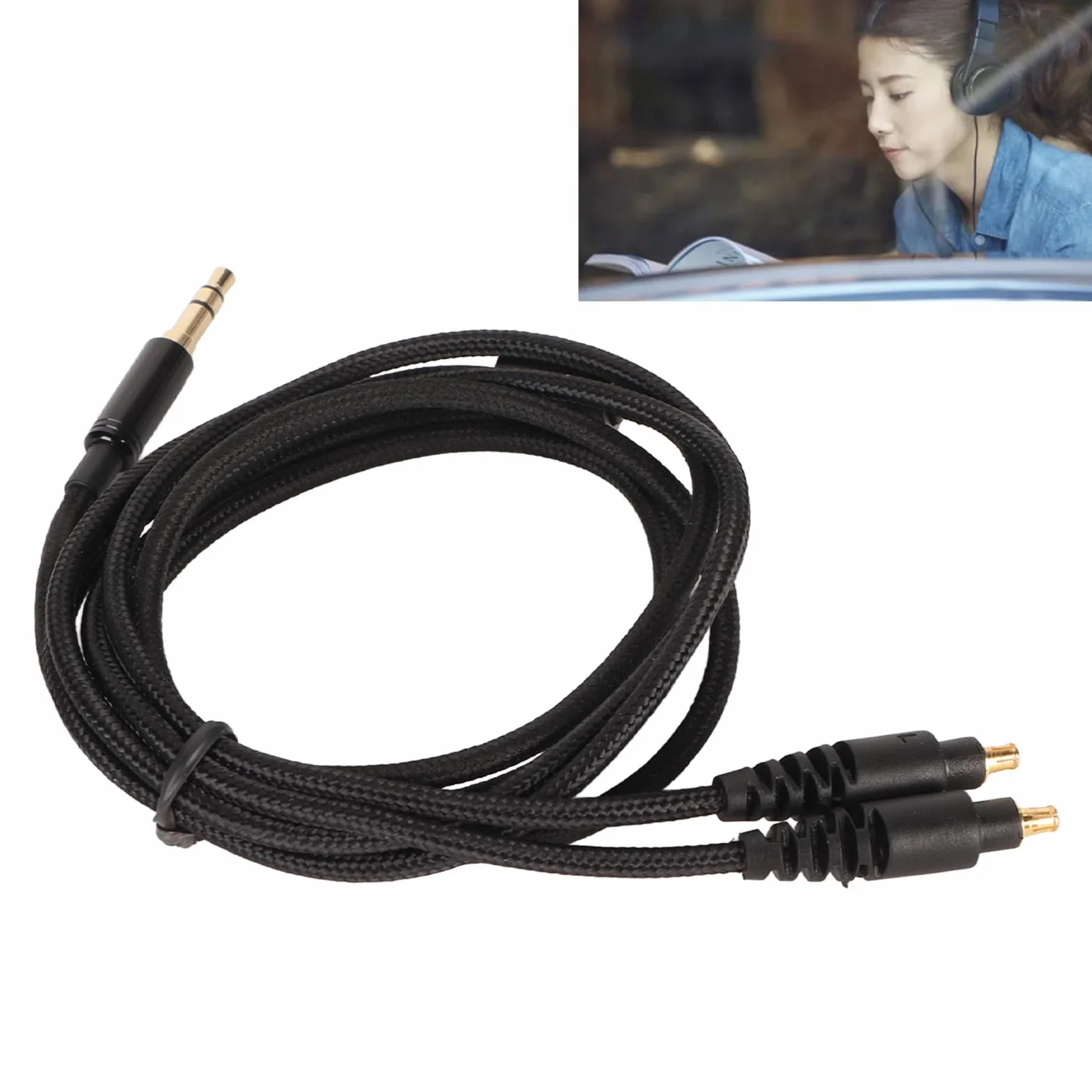 Zamienny Kabel do Aktualizacji Audio 3,5 Mm, Pozłacany Kabel z Oplotem z wtyczką, Przewód Zamienny do Słuchawek ATH MSR7b ATH SR9 ATH ESW990H 3,9 Stopy