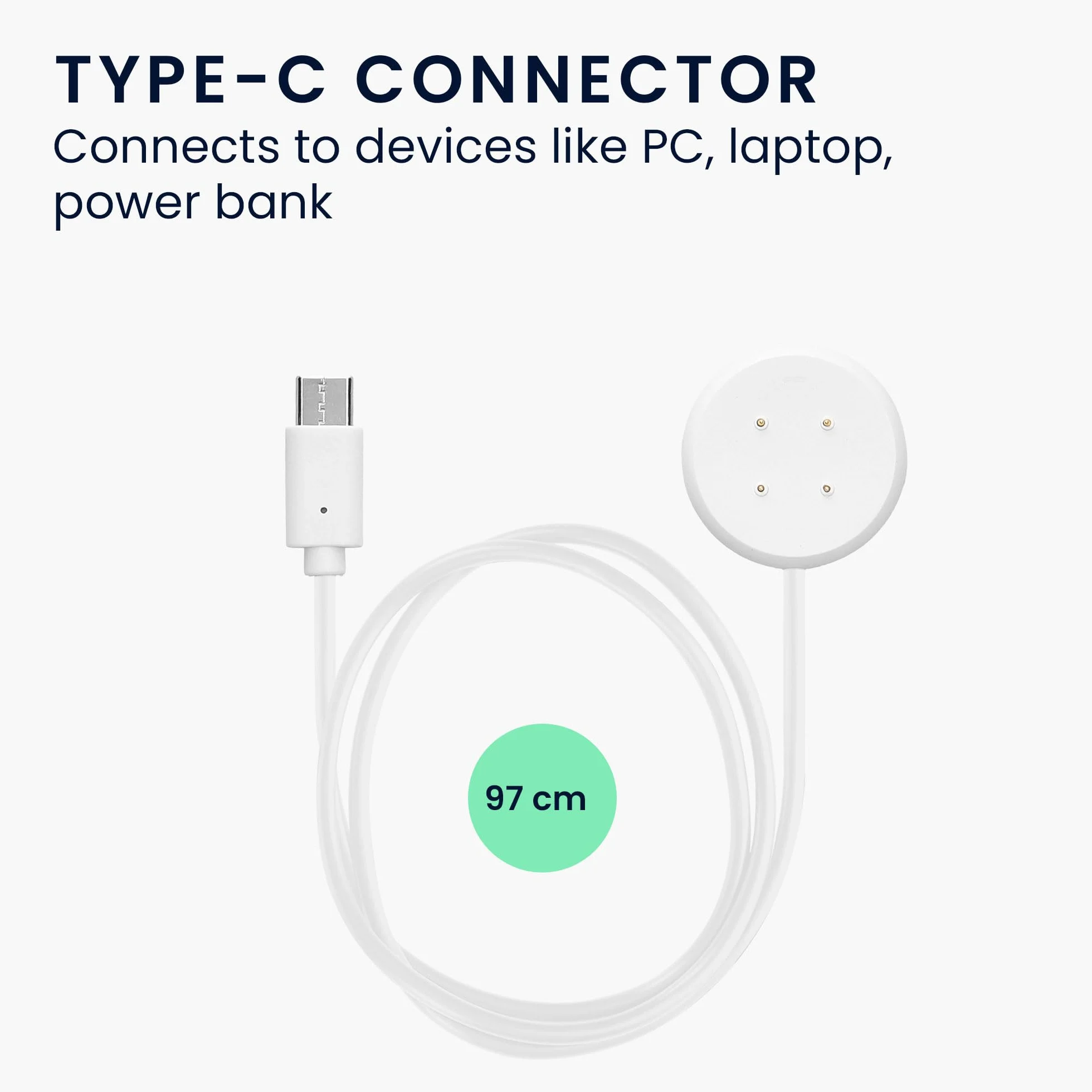 kwmobile Ładowarka do Google Pixel Watch 3 / Pixel Watch 2 / Fitbit Versa 4 3 2 / Ace LTE biała - kabel USB-C