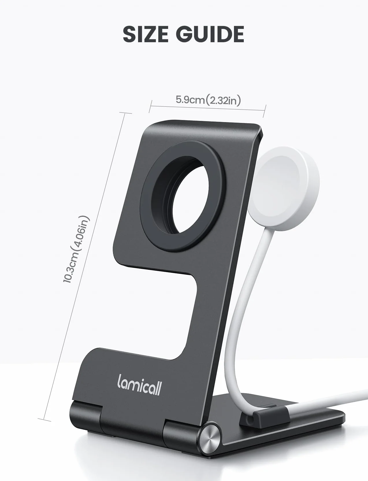 Lamicall Podstawka Ładująca do Apple Watch Aluminiowa Stacja Ładująca Series 11/10/9/8/7 SE3 Ultra 3/2 49mm 46mm 45mm 42mm 40mm