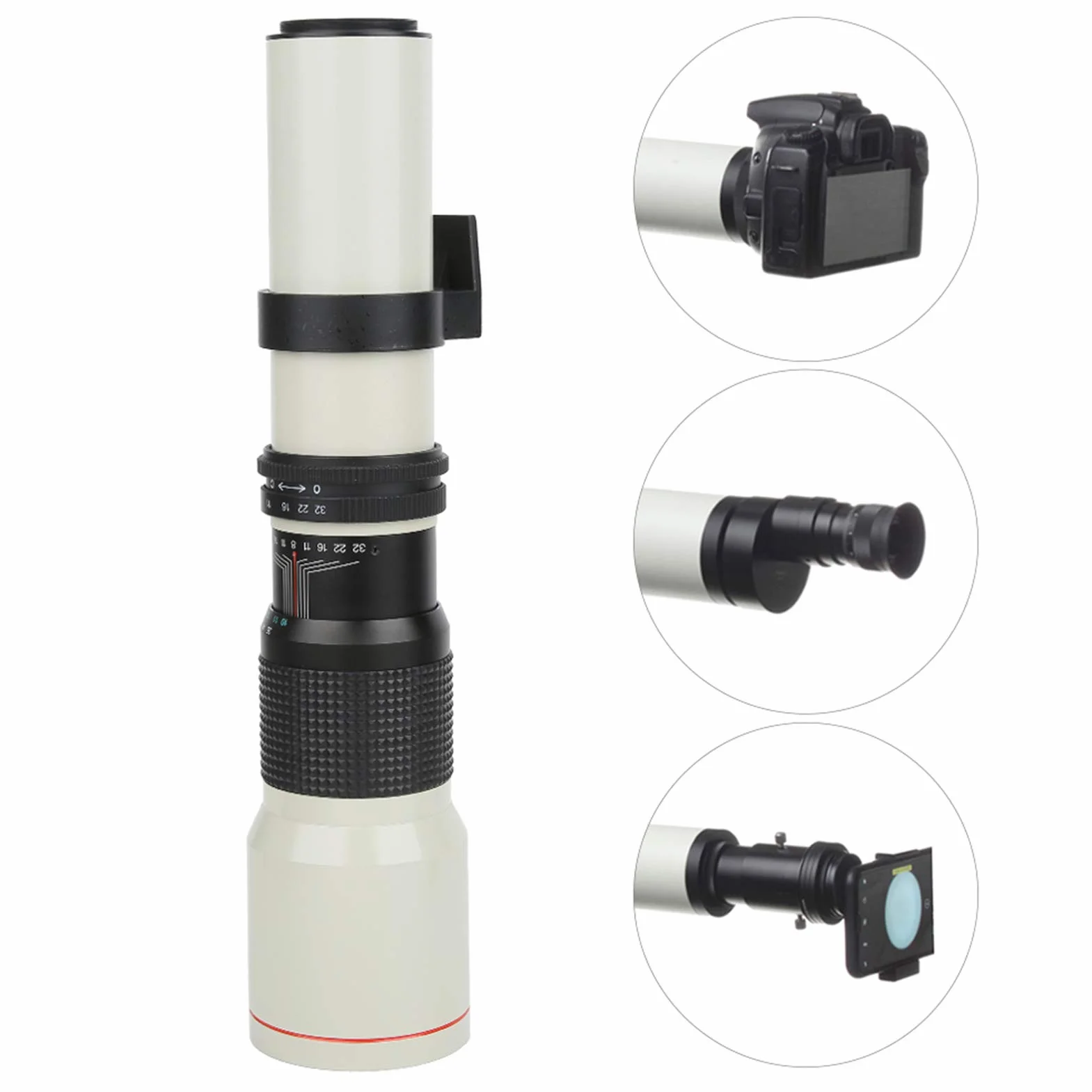 Obiektyw Aparatu, Obiektyw z Ręczną Regulacją Ostrości 500 Mm F8‑F32, Teleobiektyw Stałoogniskowy, Obiektyw Aparatu do Fotografowania na Duże Odległości, Obiektyw do Aparatu z Mocowaniem F