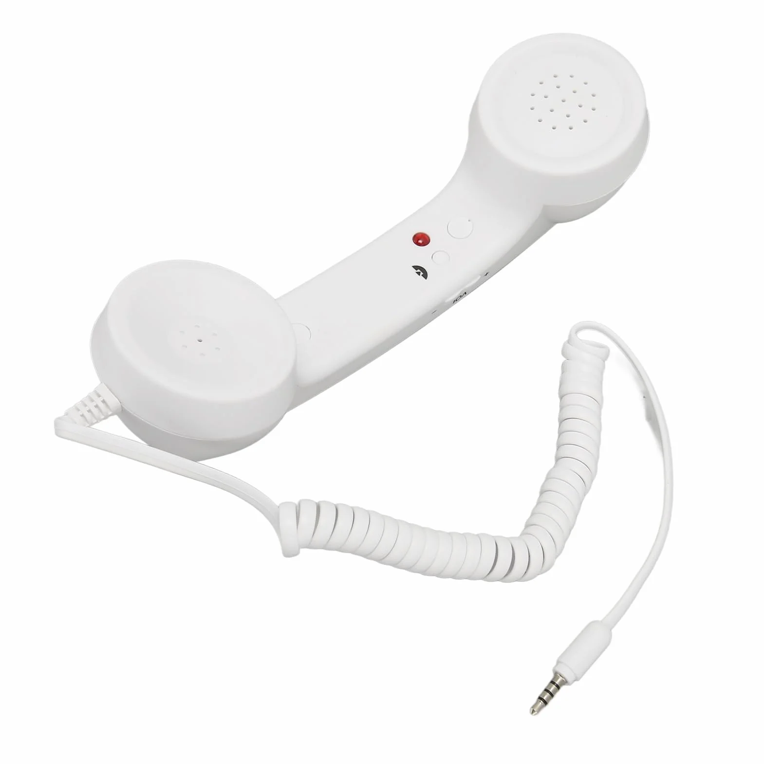 Słuchawka Telefoniczna Retro 3,5 Mm, Odporny na Promieniowanie Przewodowy Odbiornik Telefonu Komórkowego Mikrofon do Wszystkich Smartfonów i Komputerów z Gniazdem 3,5 Mm (WHITE)