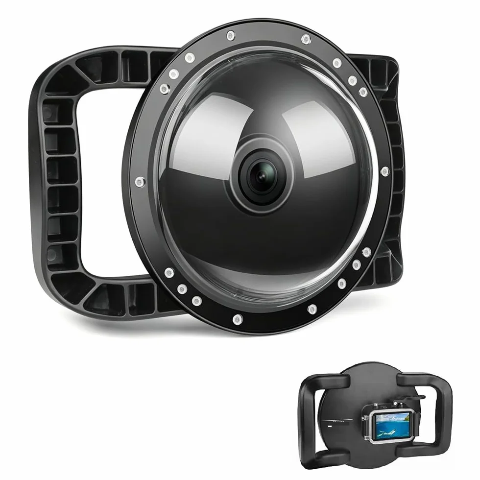 Podwójny uchwyt stabilizatora Grip Dome Port do aparatu DJI OSMO Action 4/5 Pro/6, podwodny port kopułkowy, wygodna obsługa, wodoodporny do 30 m