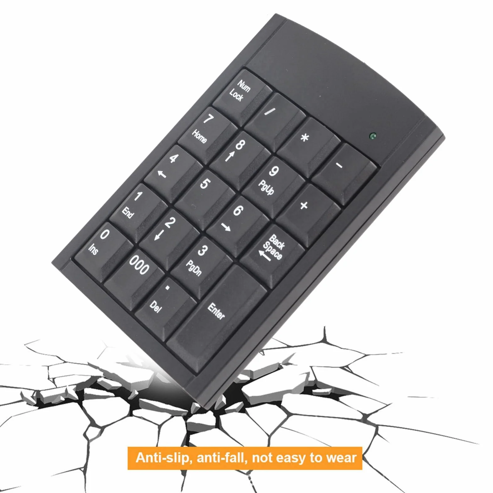 Yoidesu Klawiatura Numeryczna USB Wodoodporna Przenośna Wąska Mini Klawiatura do Laptopa Numer Zewnętrzny Skróty