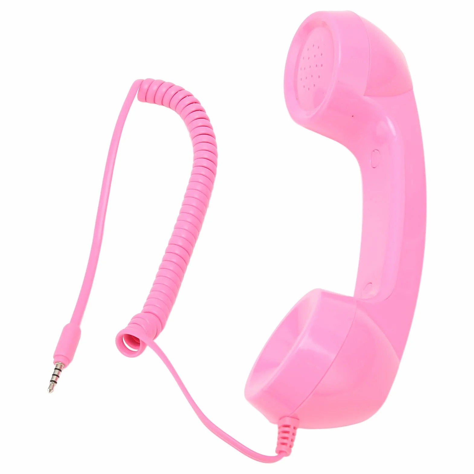 Słuchawka Retro Telefoniczna 3,5 mm z Mikrofonem i Przyciskiem Odbierania Różowy