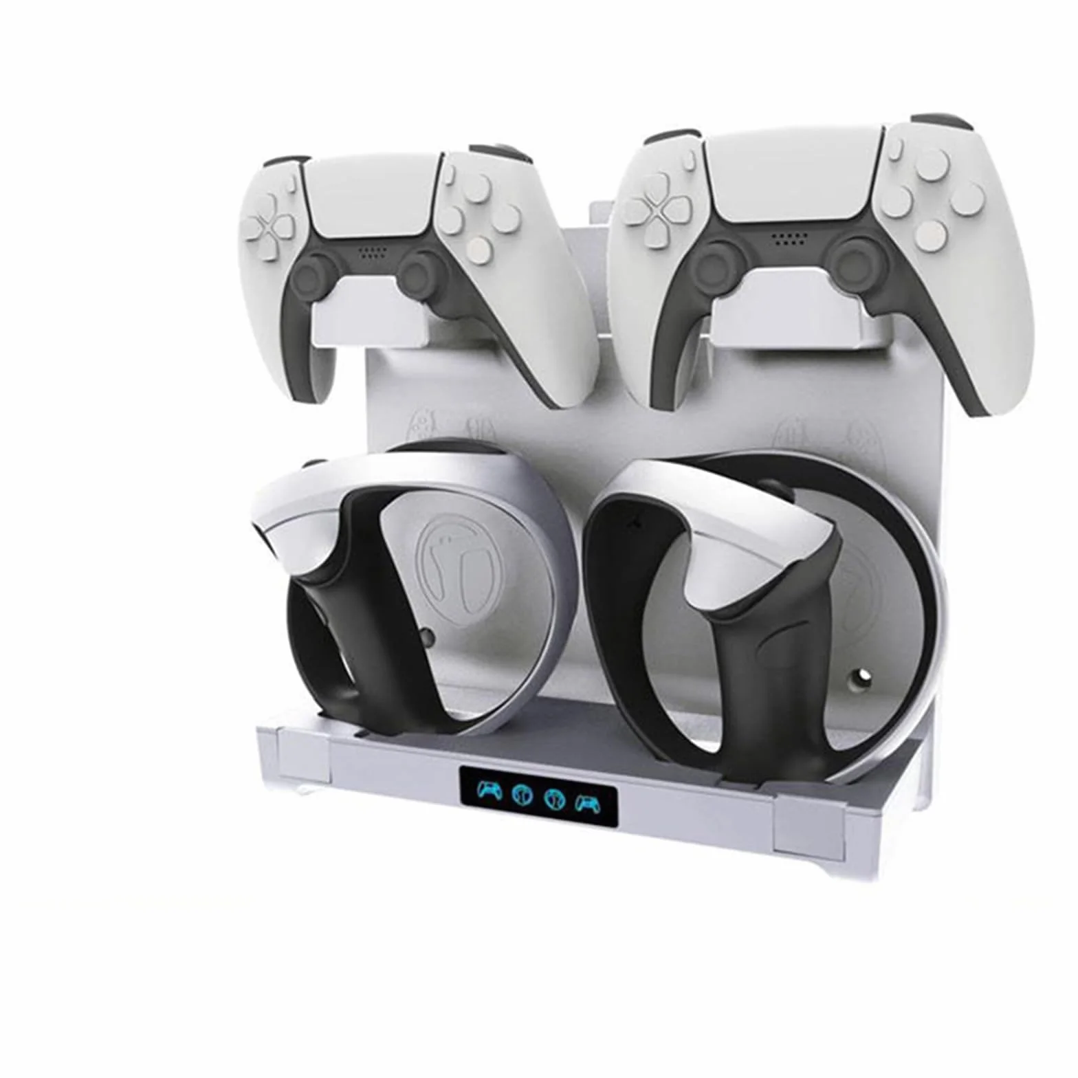 Sterownik stacja ładująca uchwyt ścienny do PS5 i PSVR 2 uchwyt na kontroler ścienny pionowy stojak ładujący kontroler dokujący uchwyt na słuchawki stojak do przechowywania hak