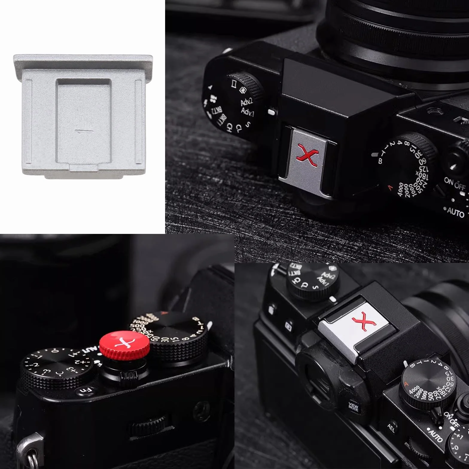 Osłona gorącej stopki aparatu i przycisk migawki kompatybilna z Fujifilm XPro3 XPro2 XT4 XT3 XT2 XT1 X-T30 X-T20 X-T10 XE3 XE2S X100V X100F X100T X100 Czarny