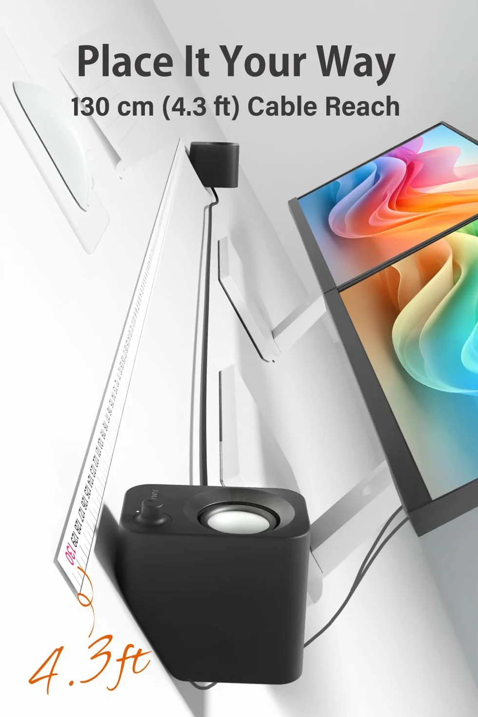 FUNLOGY Głośnik - głośniki stereo 14 W, zasilanie USB, kompaktowy rozmiar z nachyleniem 30°, regulacja głośności, do komputera stacjonarnego, laptopa, monitora, konsoli do gier, czarny