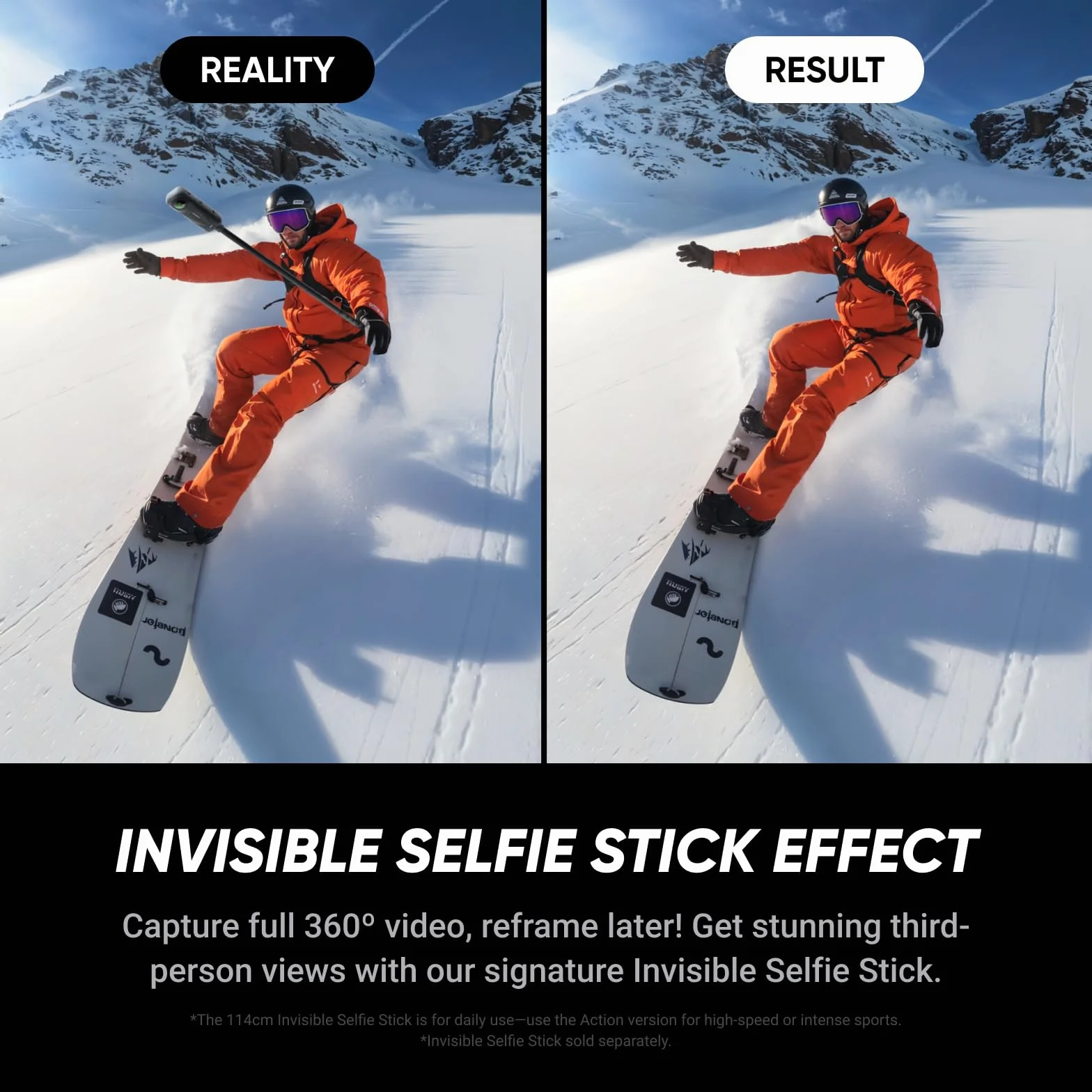 Insta360 Zestaw uchwytów fotograficznych X5 – wodoodporna kamera 8K 360, wiodące słabe światło, niewidoczny efekt kija do selfie, wytrzymały i wymienny obiektyw, bateria 3-godzinna, wbudowana ochrona