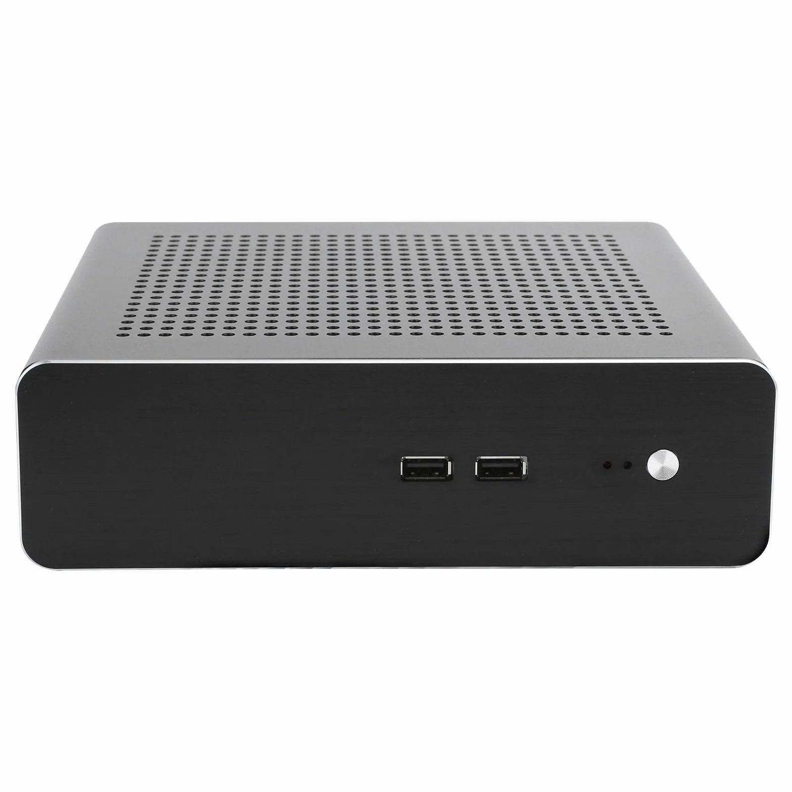Ejoyous Obudowa Komputera Stacjonarnego W Całości Aluminiowa Obudowa HTPC G60S Mini ITX do Zasilacza DC ATX z 2 Opcjonalnymi Napędami USB 3 i Poziomym Pionowym Uchwytem ściennym do Domowego Biura