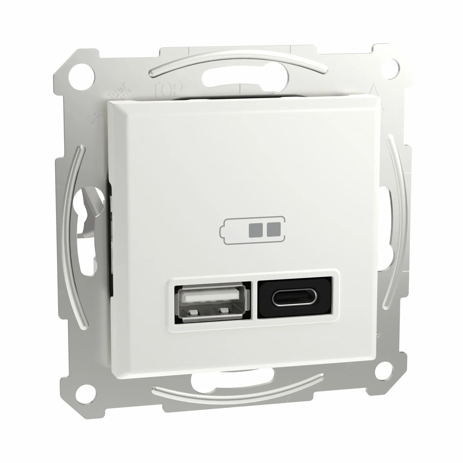 Schneider Electric Asfora EPH2770421D podtynkowa stacja ładująca USB typ A+C 45 W, gniazdko, zaciski wtykowe