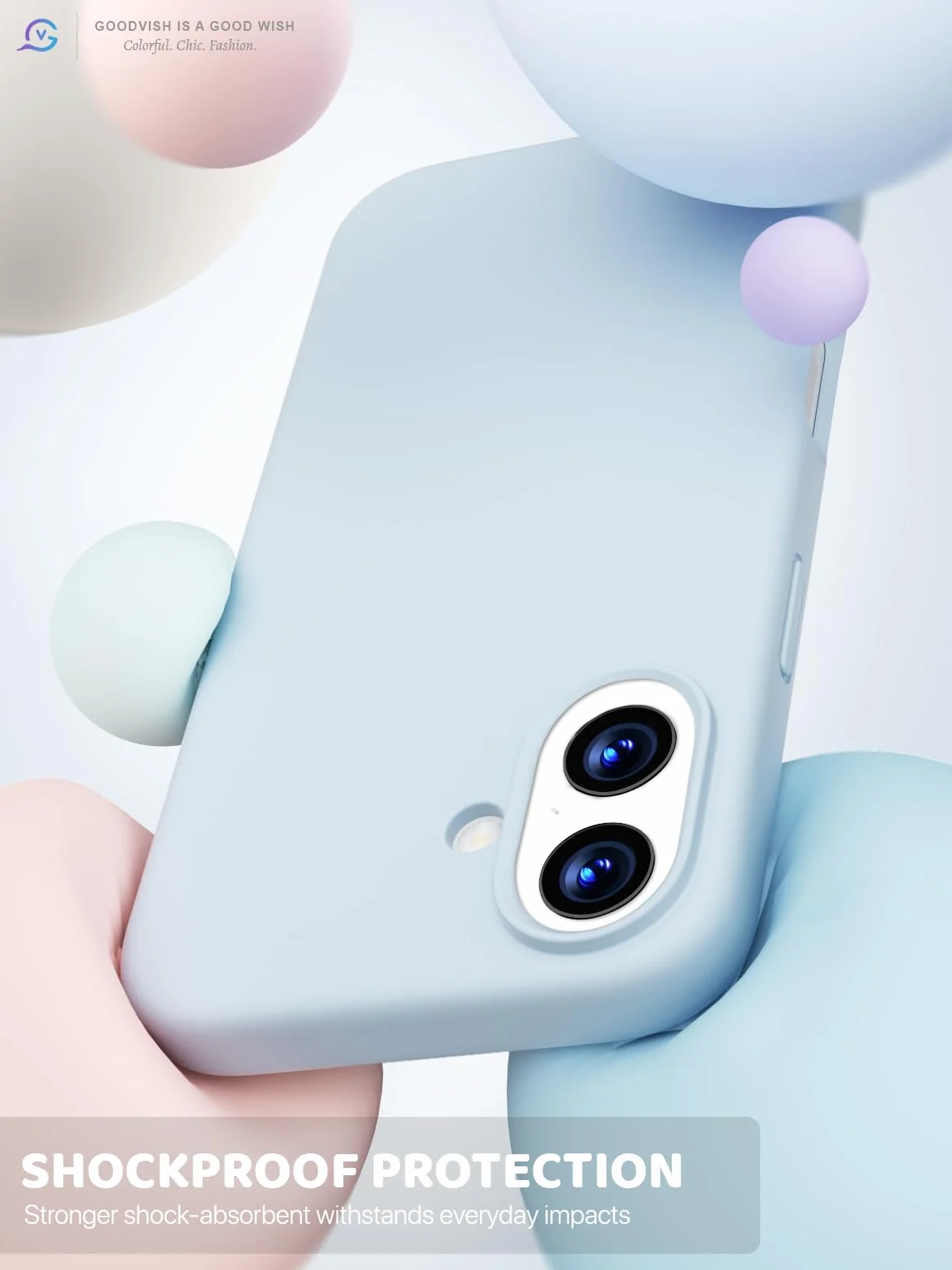 GOODVISH Etui 3 w 1 do iPhone 17 6.3, Silikonowe, Odporna na Zarysowania i Uderzenia Obudowa Ochronna