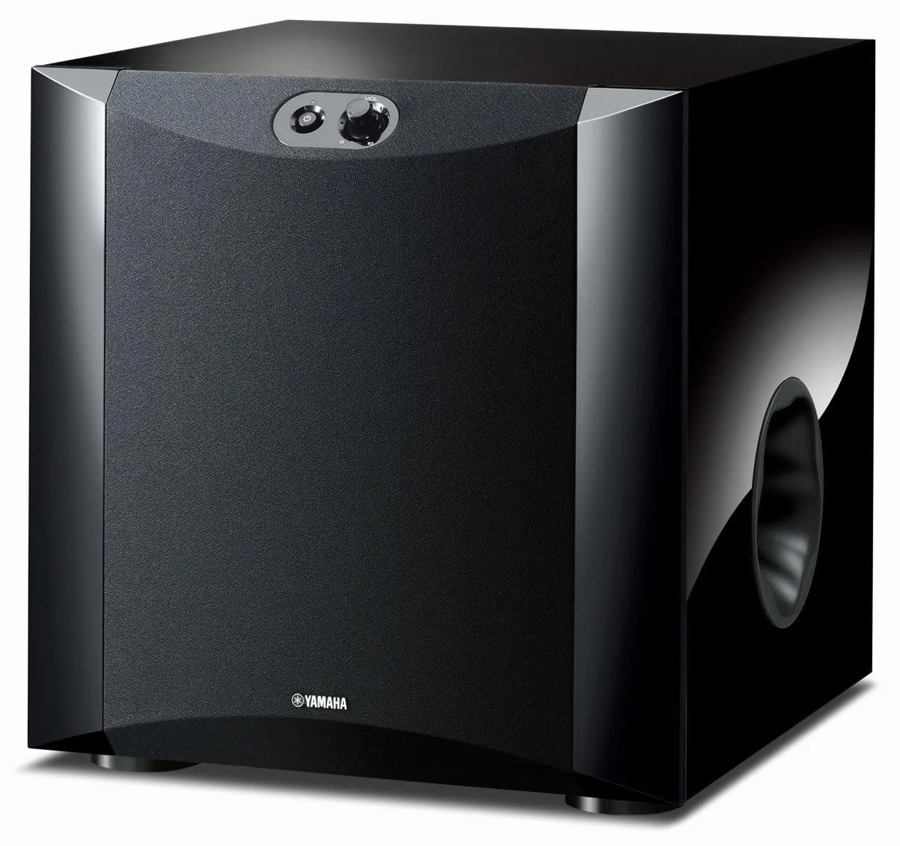 Yamaha NS-SW300 Front Firing subwoofer z opatentowaną rurą Twisted Flare Port Bassreflex, lakier fortepianowy, czarny