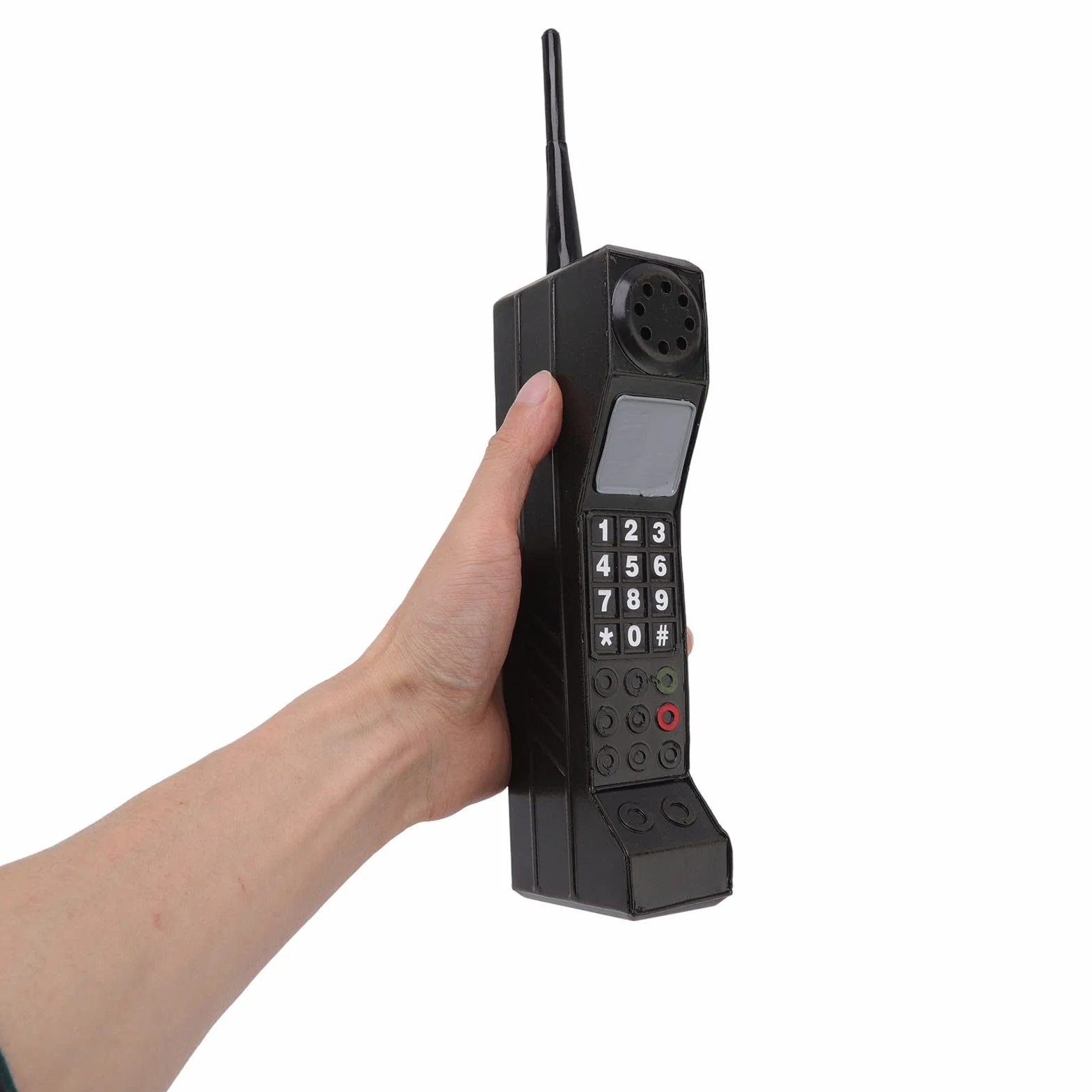 Ozdoba na Telefon Komórkowy z Cegły w Stylu Retro - Imitacja Rekwizytów Fotograficznych Stylizowany Stary Telefon Komórkowy do Dekoracji (BLACK)