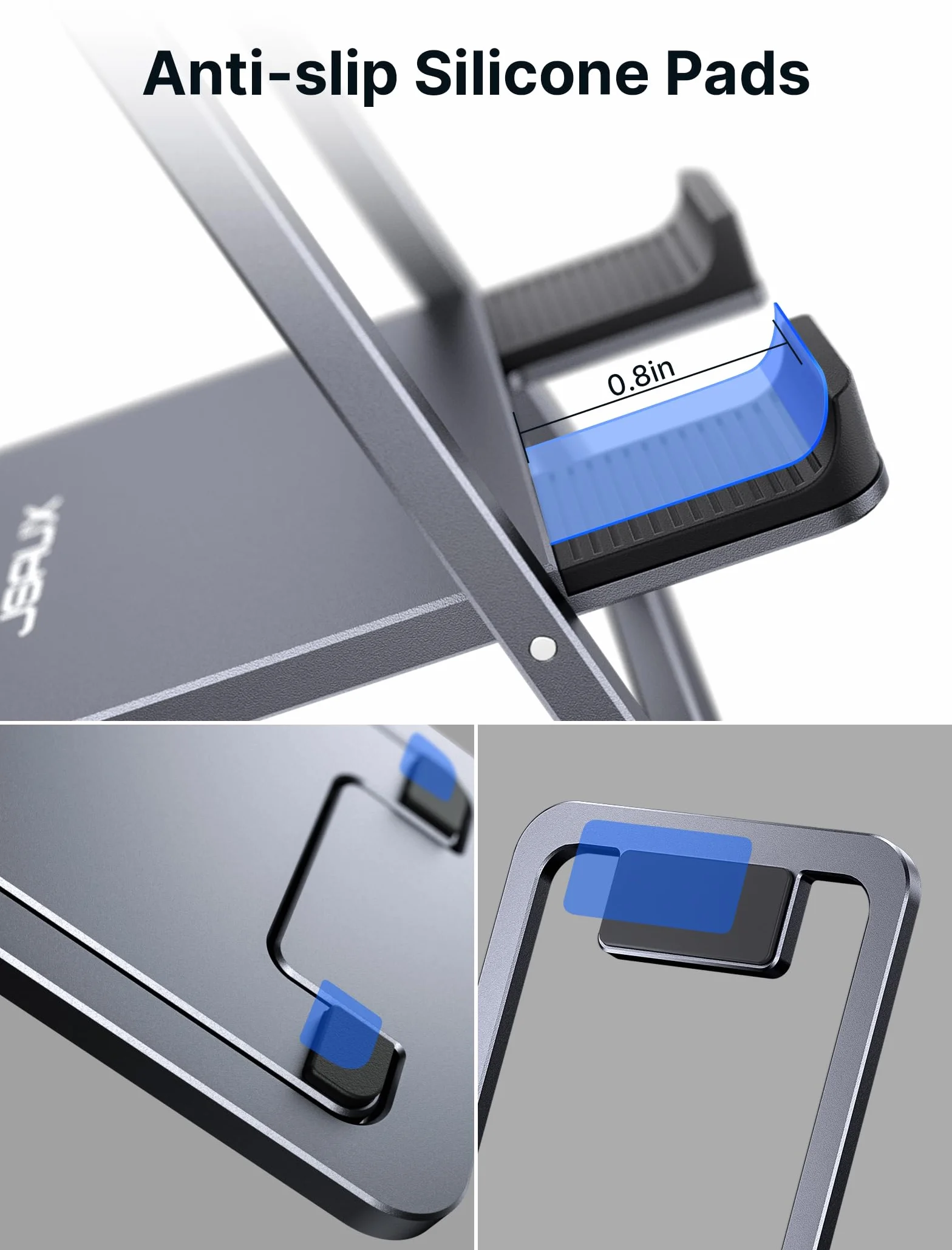JSAUX Uniwersalny stojak na tablet, przenośny składany uchwyt na tablet na biurko kompatybilny z iPadem Mini, Samsung Galaxy Tab, Kindle, Steam Deck OLED, Switch, ROG Ally X, iPhone i innymi tabletami | Łatwy do przenoszenia, rama ze stopu, antypoślizgowa