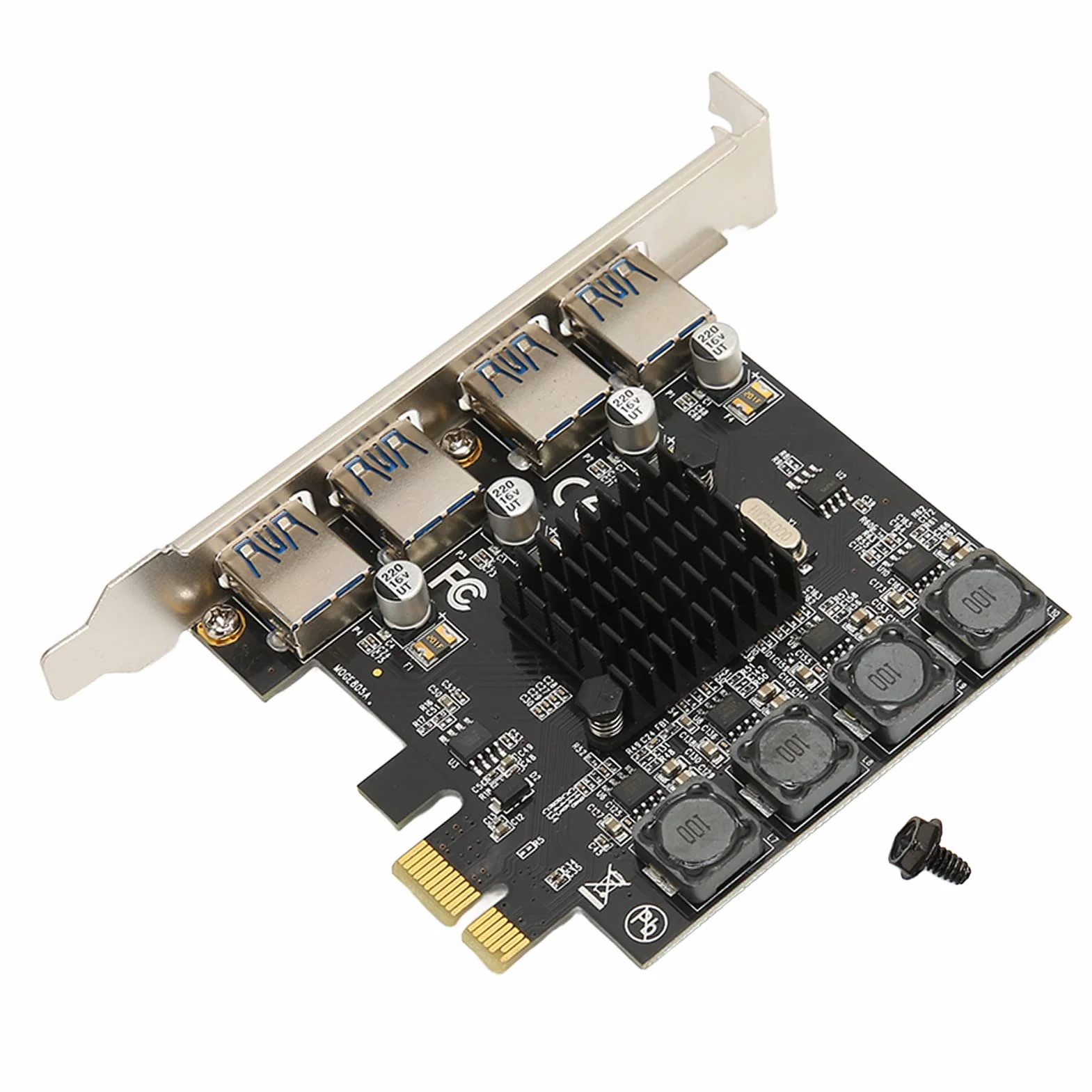 Karta Rozszerzeń PCIE na USB, Karta Adaptera 5 Gb/s 4 Porty USB 3.0 dla 7/8/10/11/XP dla Vista dla Linux Interfejs Magistrali PCI E Brak Zewnętrznego Zasilania