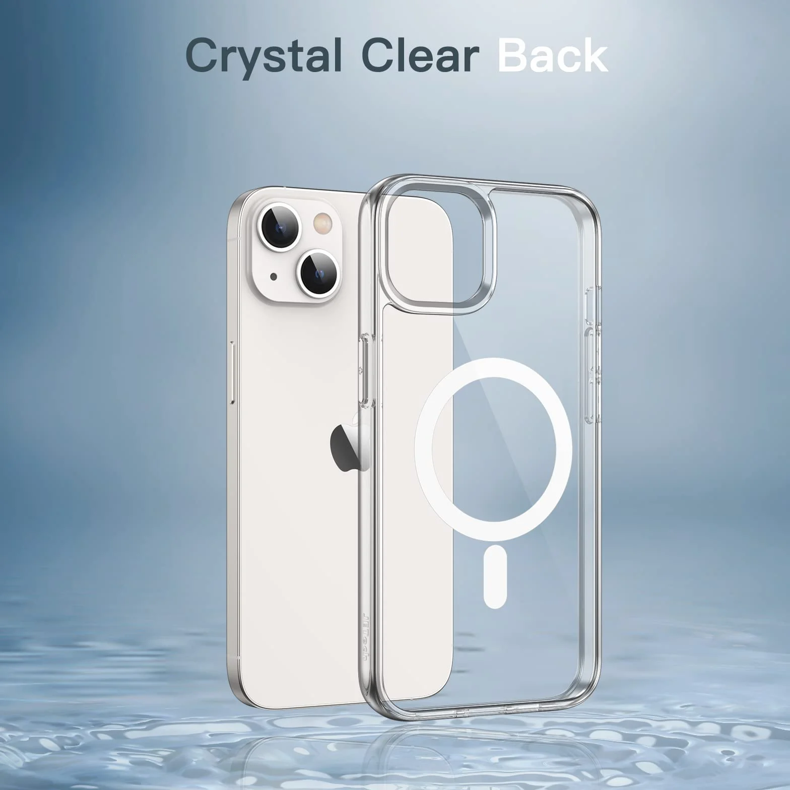 JETech Magnetyczna Etui dla iPhone 13 6,1 Cala Kompatybilny z MagSafe Bezprzewodowy Ładowanie Odporny Wstrząsy Case Przezroczysty Tył