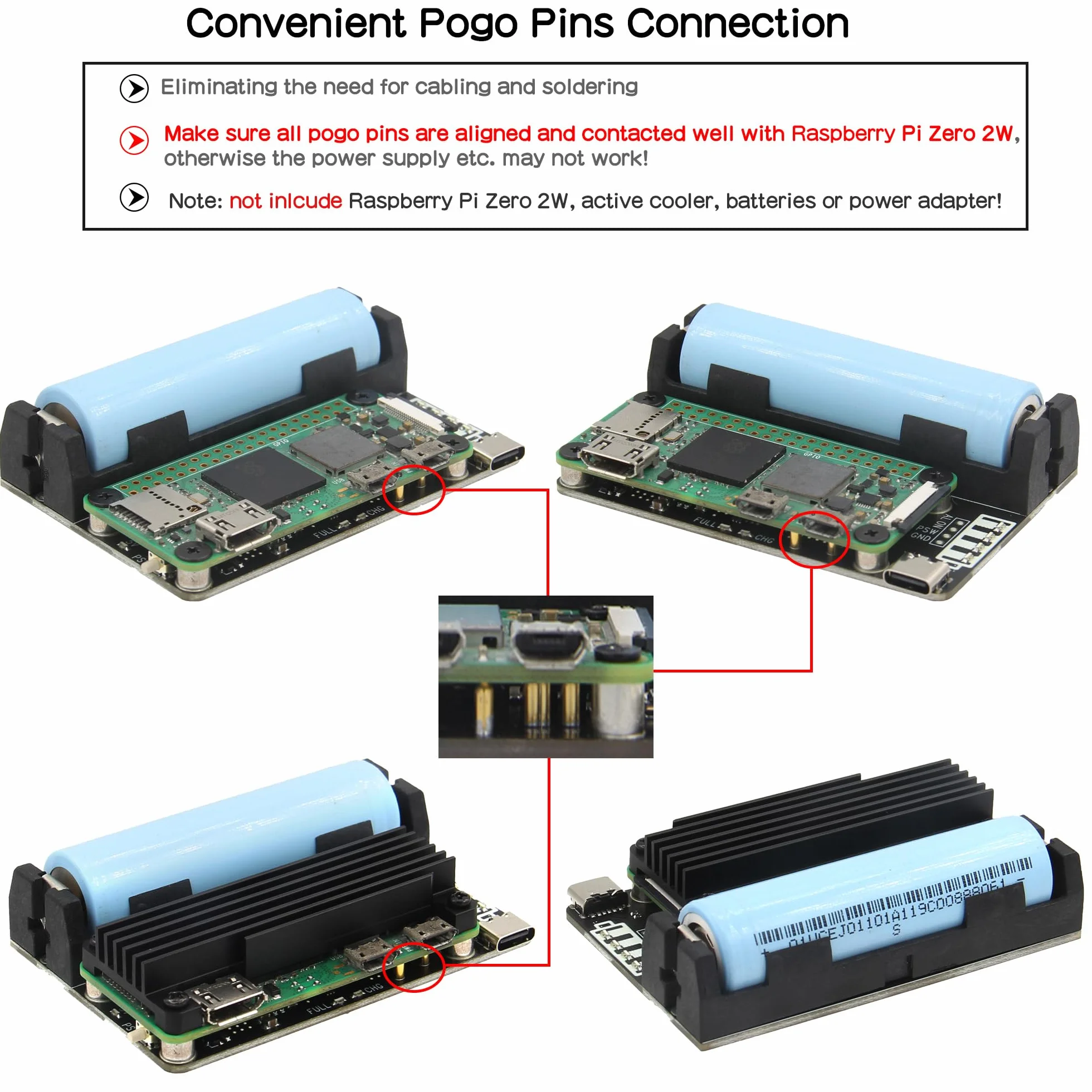 Geekworm X306 V1.3 ultracienka osłona UPS do Raspberry Pi Zero 2 W