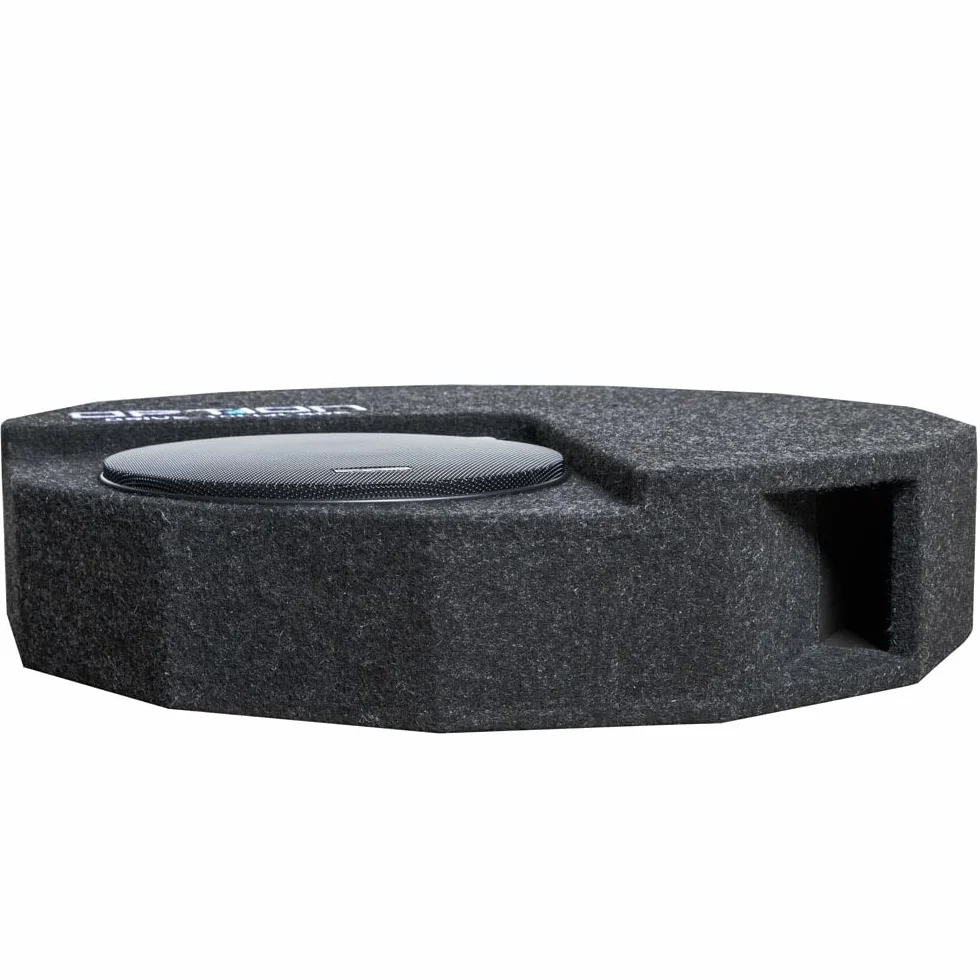 Option Subwoofer kompatybilny z VW Arteon, Tiguan, Passat, Golf 8 (system dźwiękowy H/K fabrycznie) 100% Plug & Play DRIVE10FLAT-BRP subwoofer na koło zapasowe