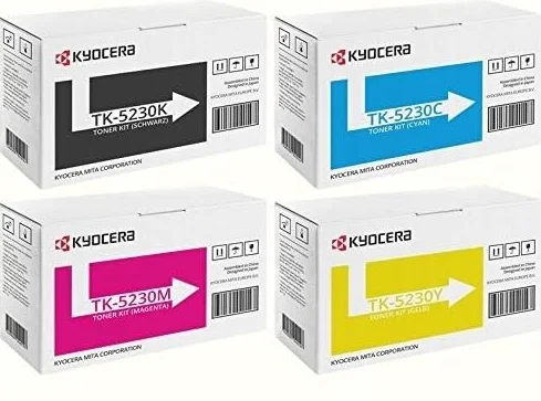 Kyocera oryginalny toner TK-5230 do drukarek Ecosys M5521cdn, M5521cdw, P5021cdn, P5021cdw, w zestawie długopis dotykowy, 4 sztuki