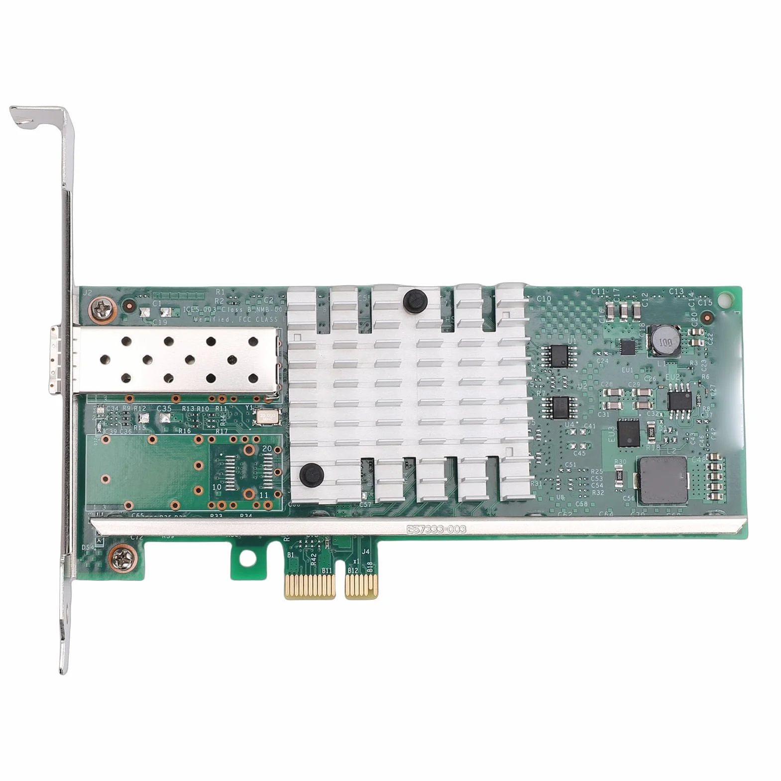 VBESTLIFE Karta Sieciowa 10G PCIE X1 z Portem SFP+, obsługą Adaptera Sieci światłowodowej Ethernet Chip 82599EN